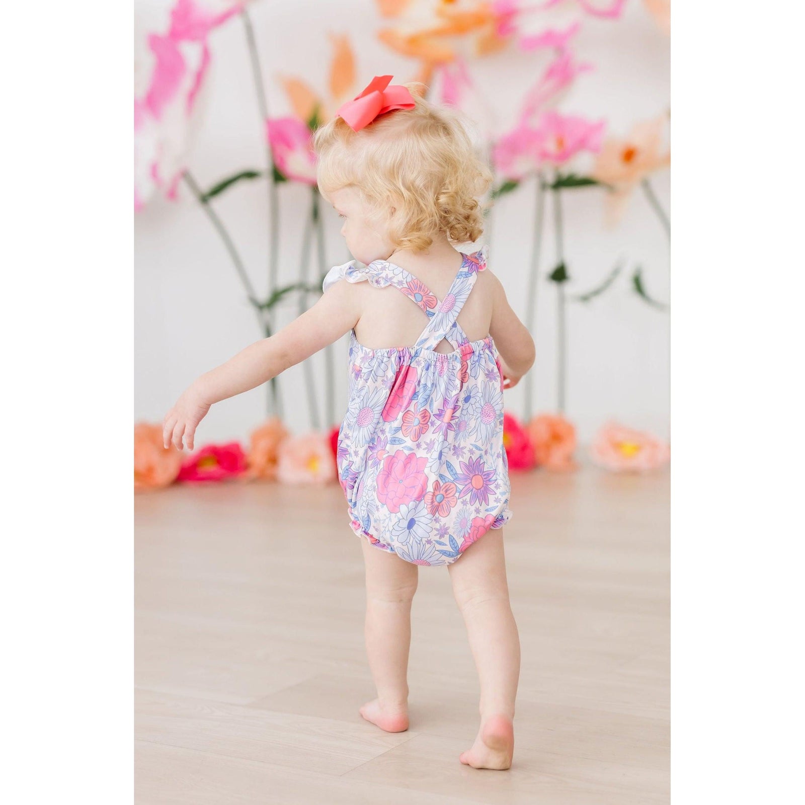 Sweet Springtime Ruffle Cross Back Romper