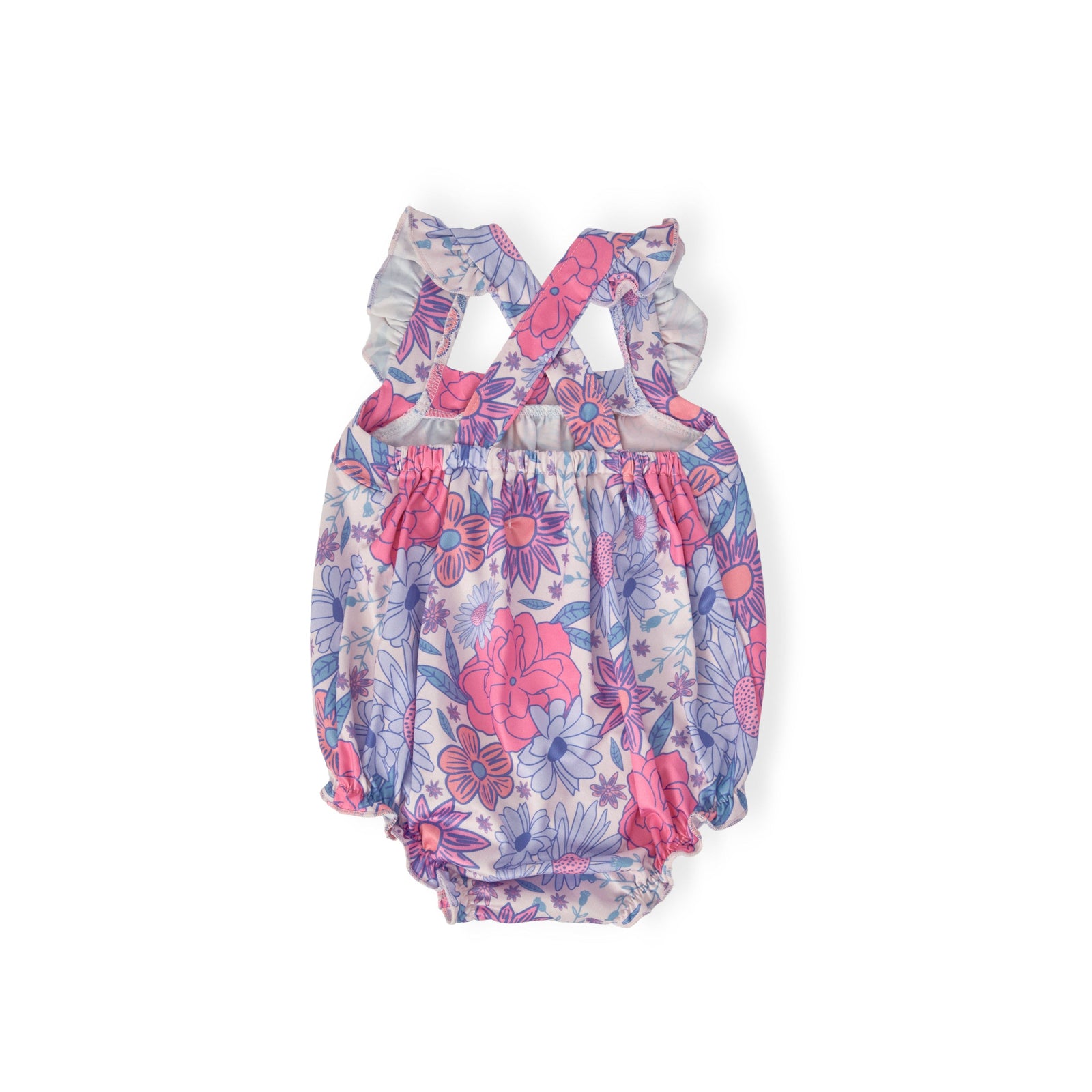 Sweet Springtime Ruffle Cross Back Romper