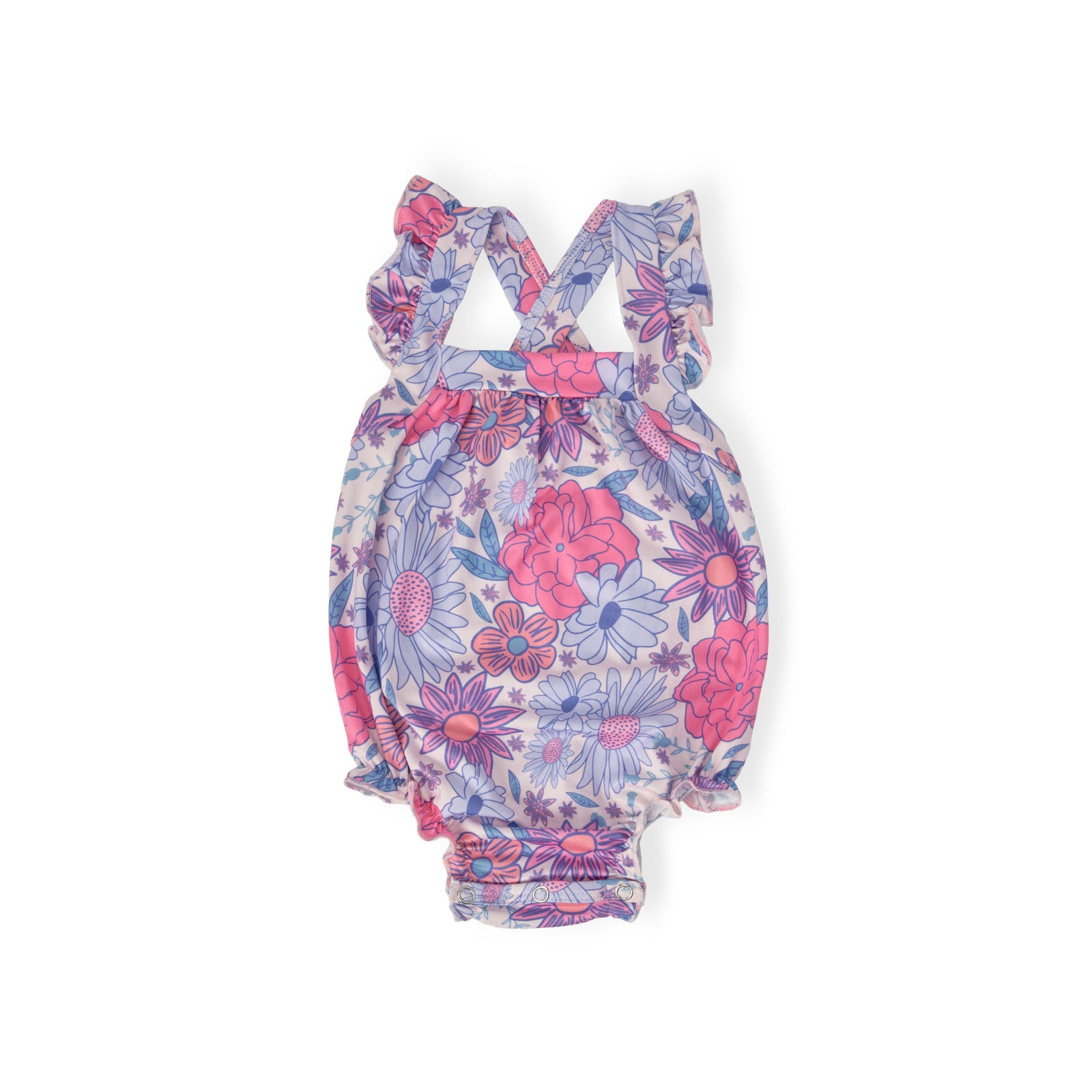 Sweet Springtime Ruffle Cross Back Romper