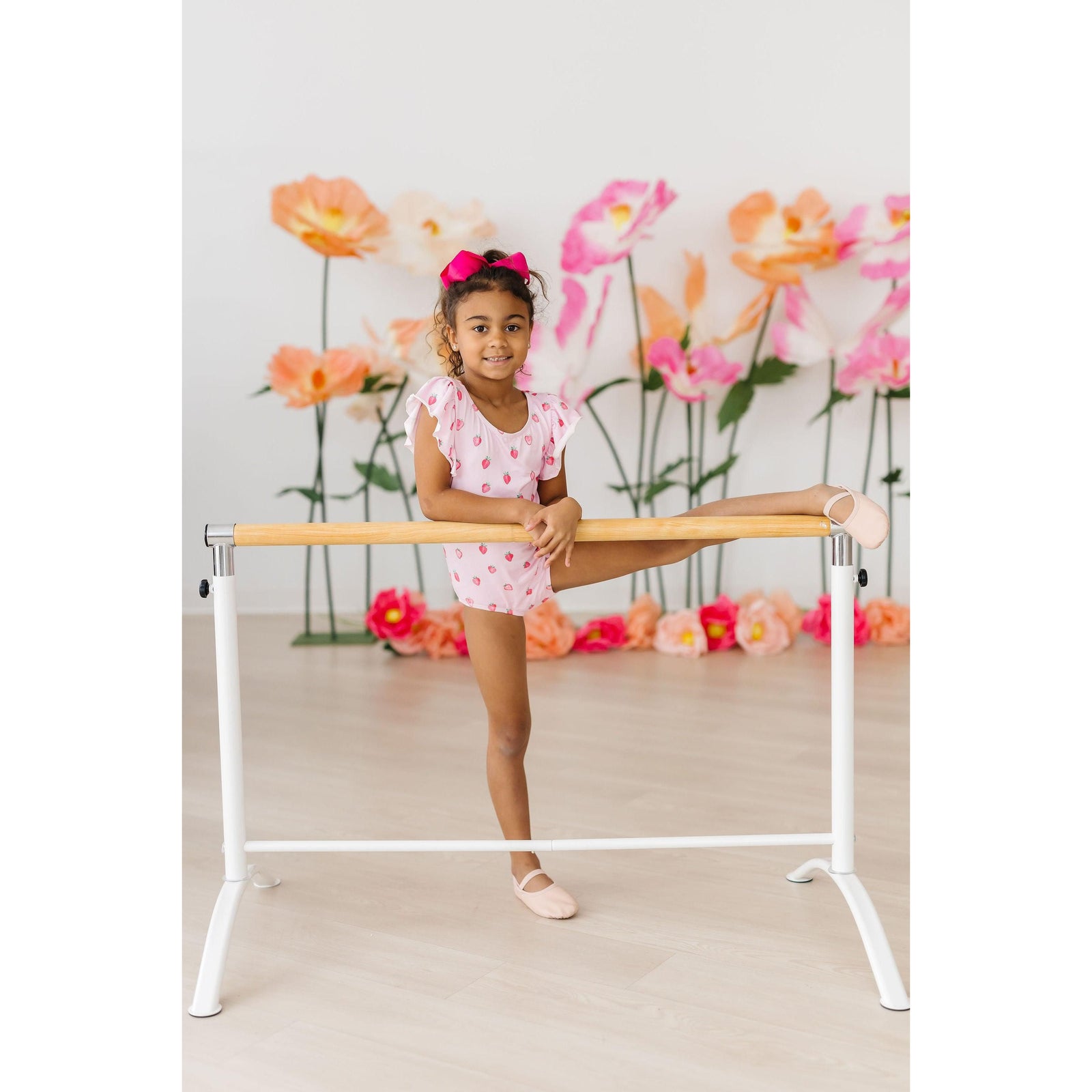 Sweet Strawberries S/S Flutter Sleeve Leotard