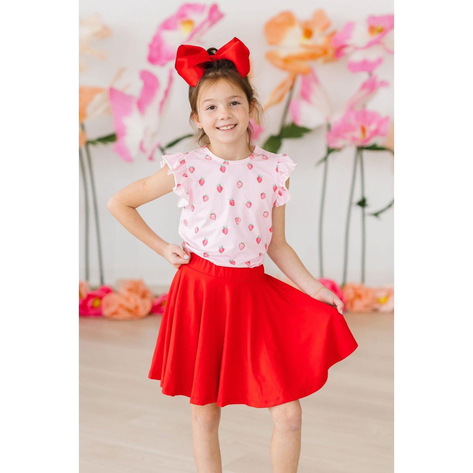 Sweet Strawberries S/S Ruffle Tee