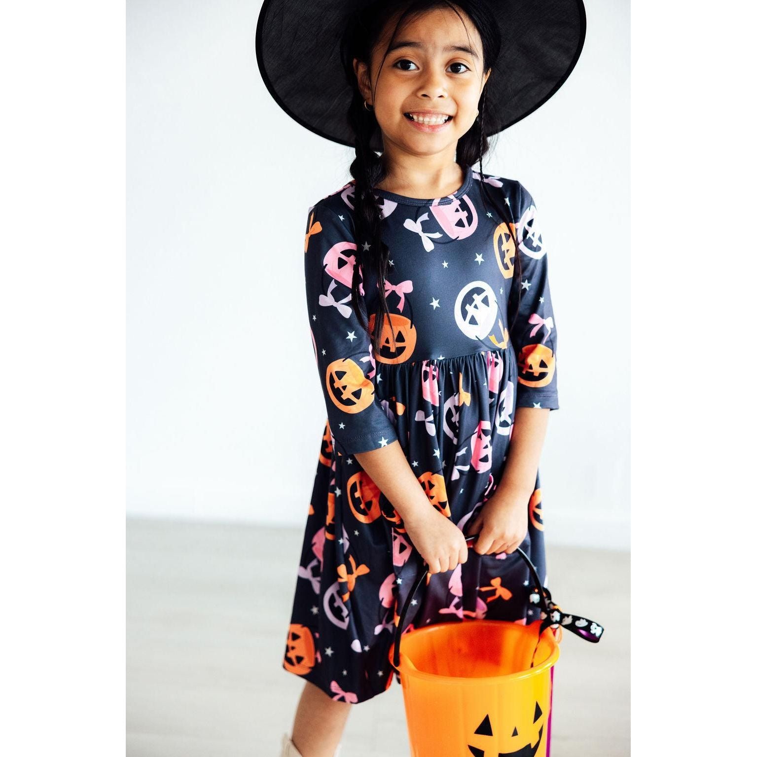 Sweet Tooth 3/4 Sleeve Pocket Twirl Dress