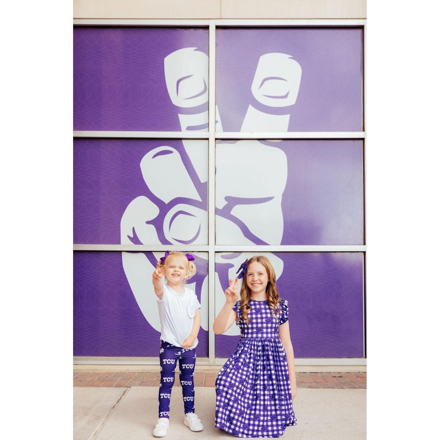 TCU Plaid Frog Flutter Twirl Dress