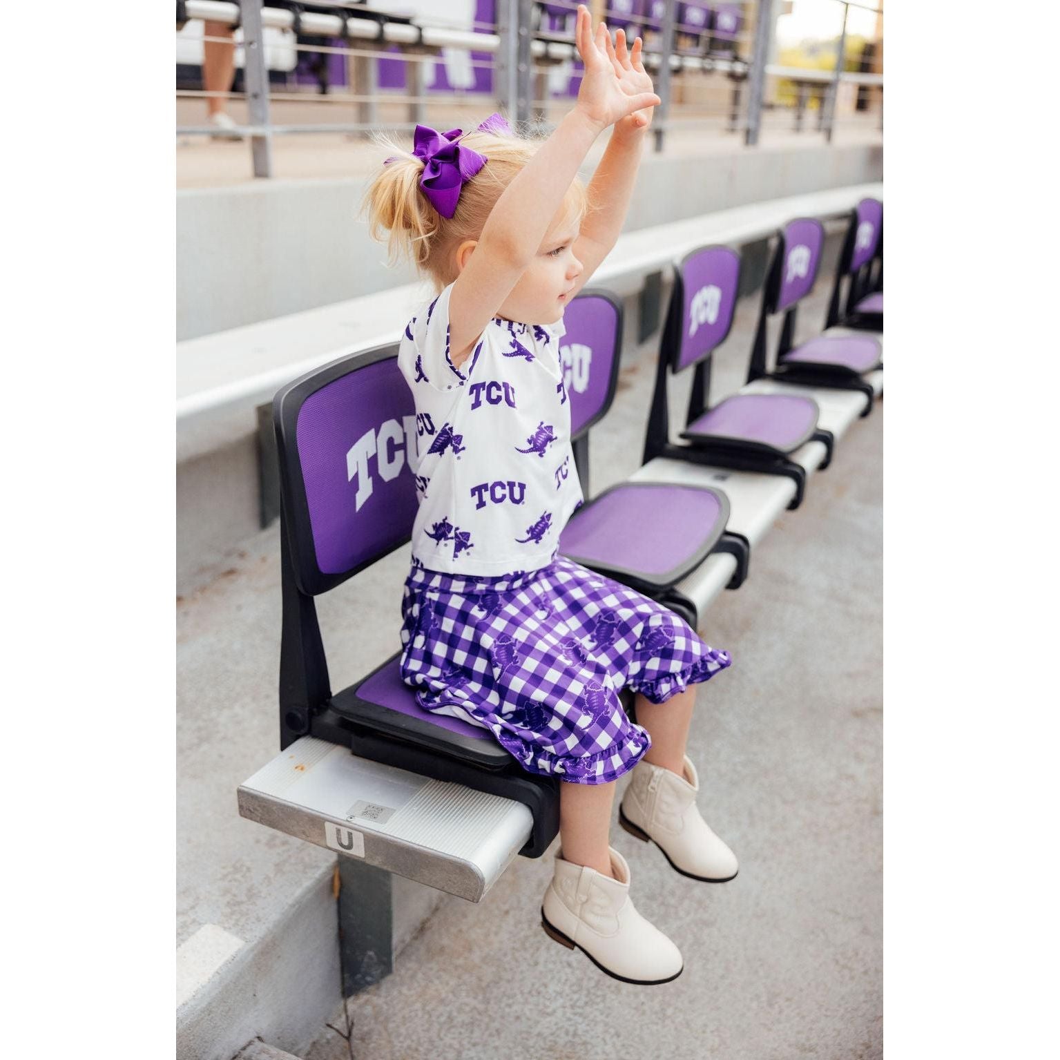 TCU Plaid Frog Ruffle Twirl Skort