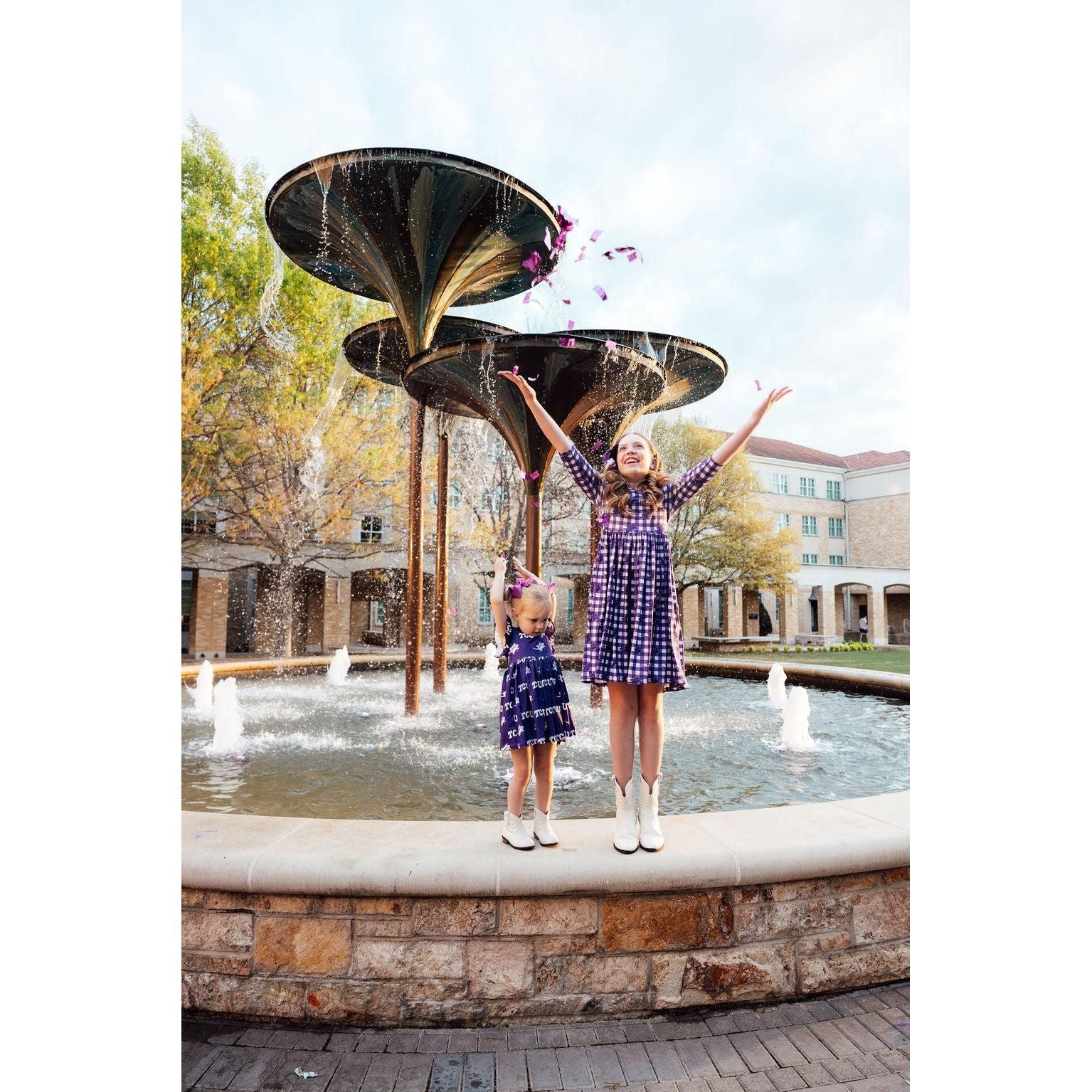 TCU Purple Frog Flutter Twirl Dress