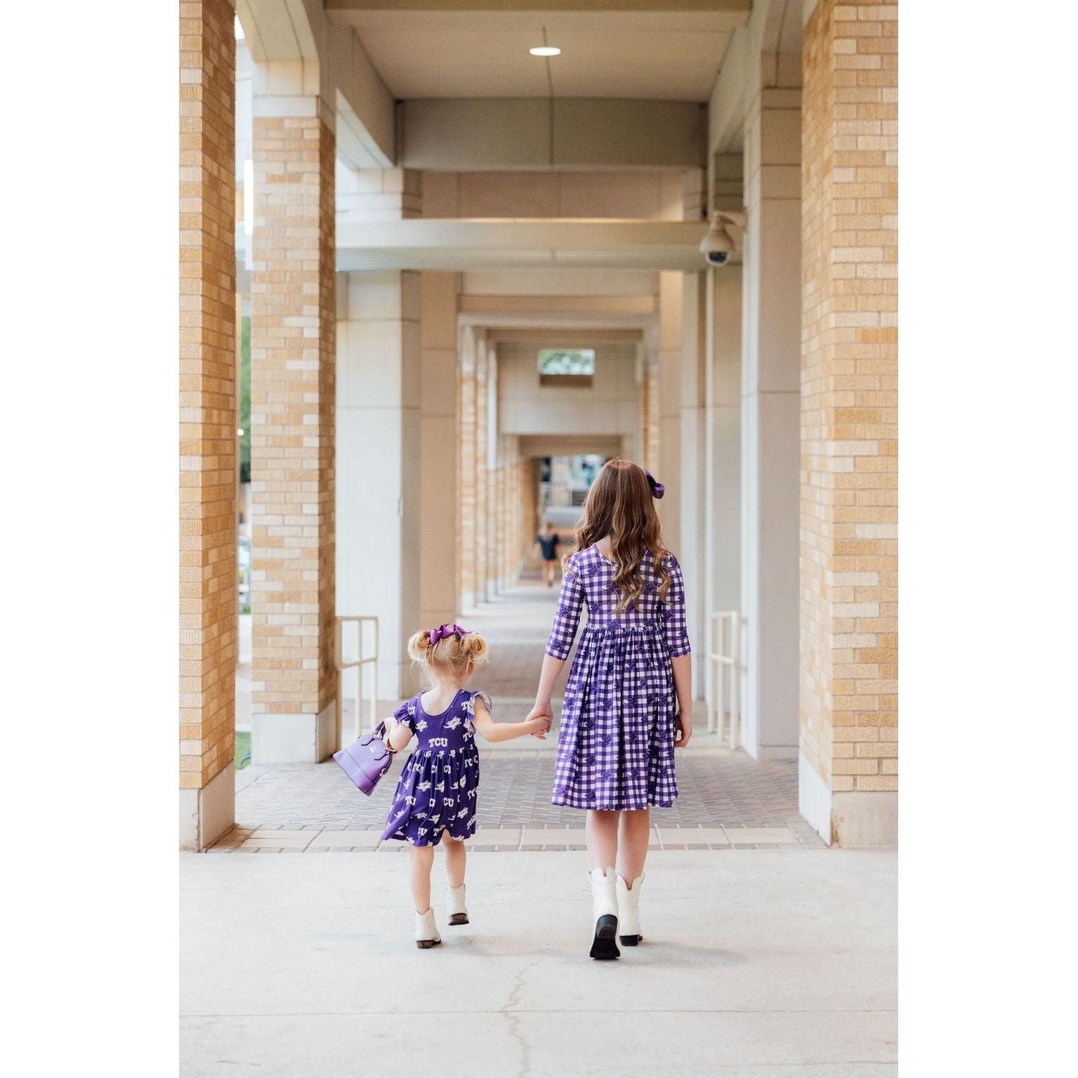 TCU Purple Frog Flutter Twirl Dress