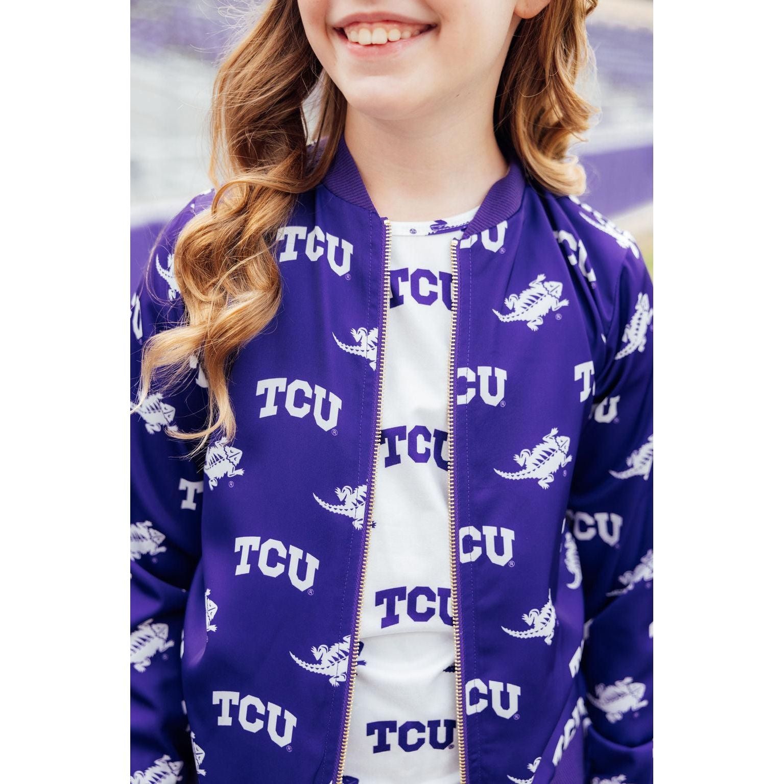 TCU Purple Frog Satin Jacket