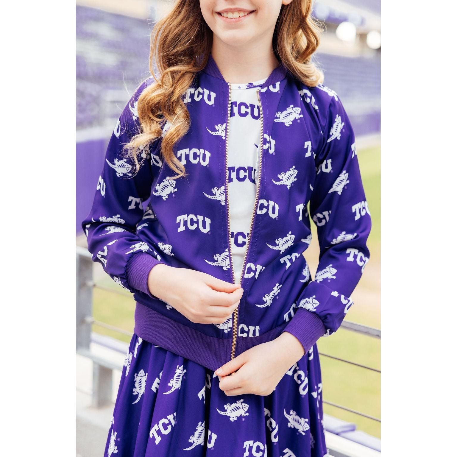 TCU Purple Frog Satin Jacket