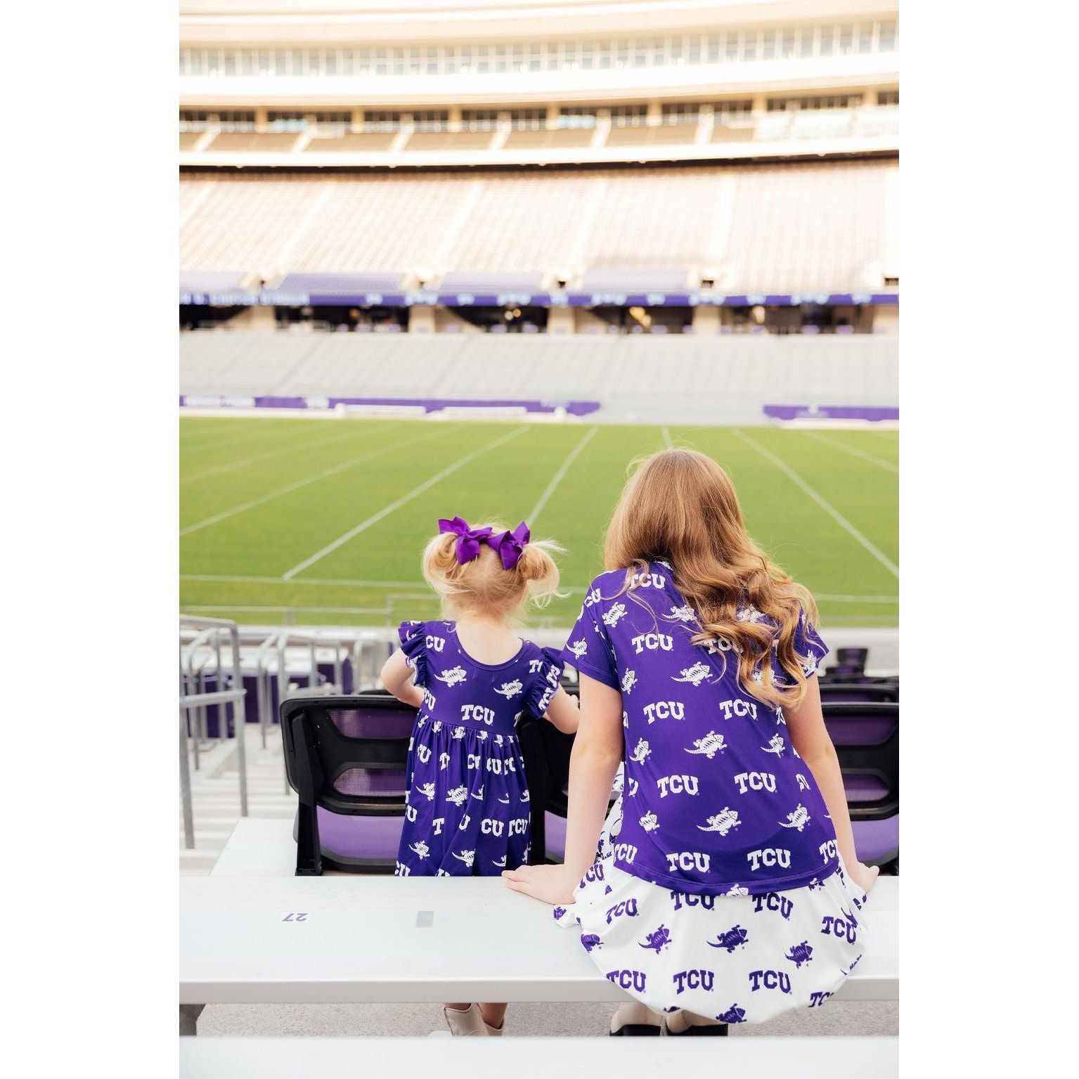 TCU White Frog Ruffle Twirl Skort
