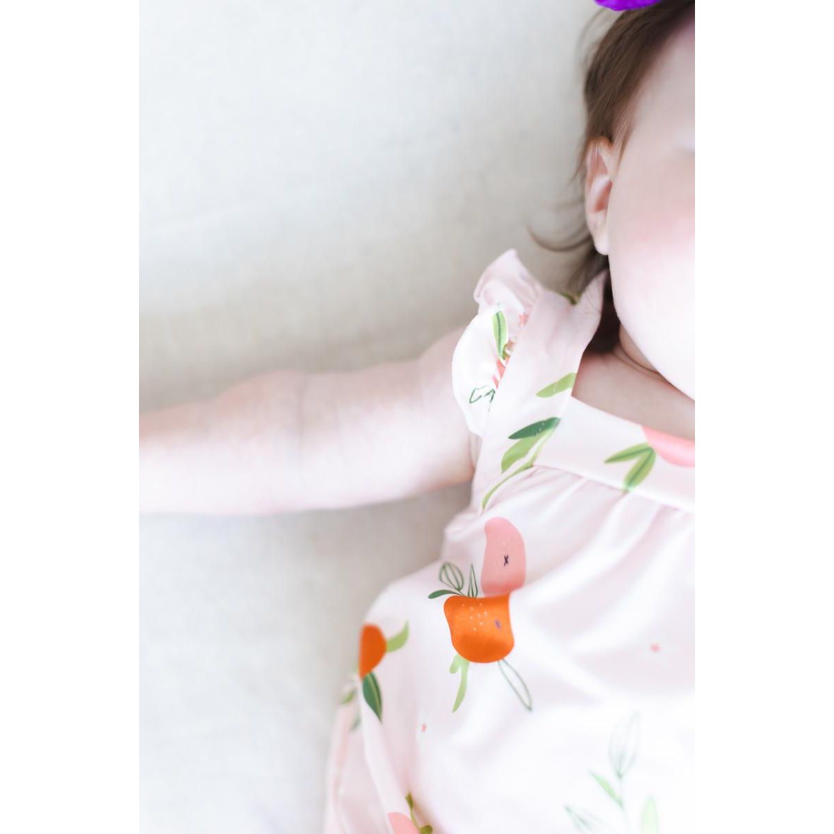 Tangerine Ruffle Cross Back Romper