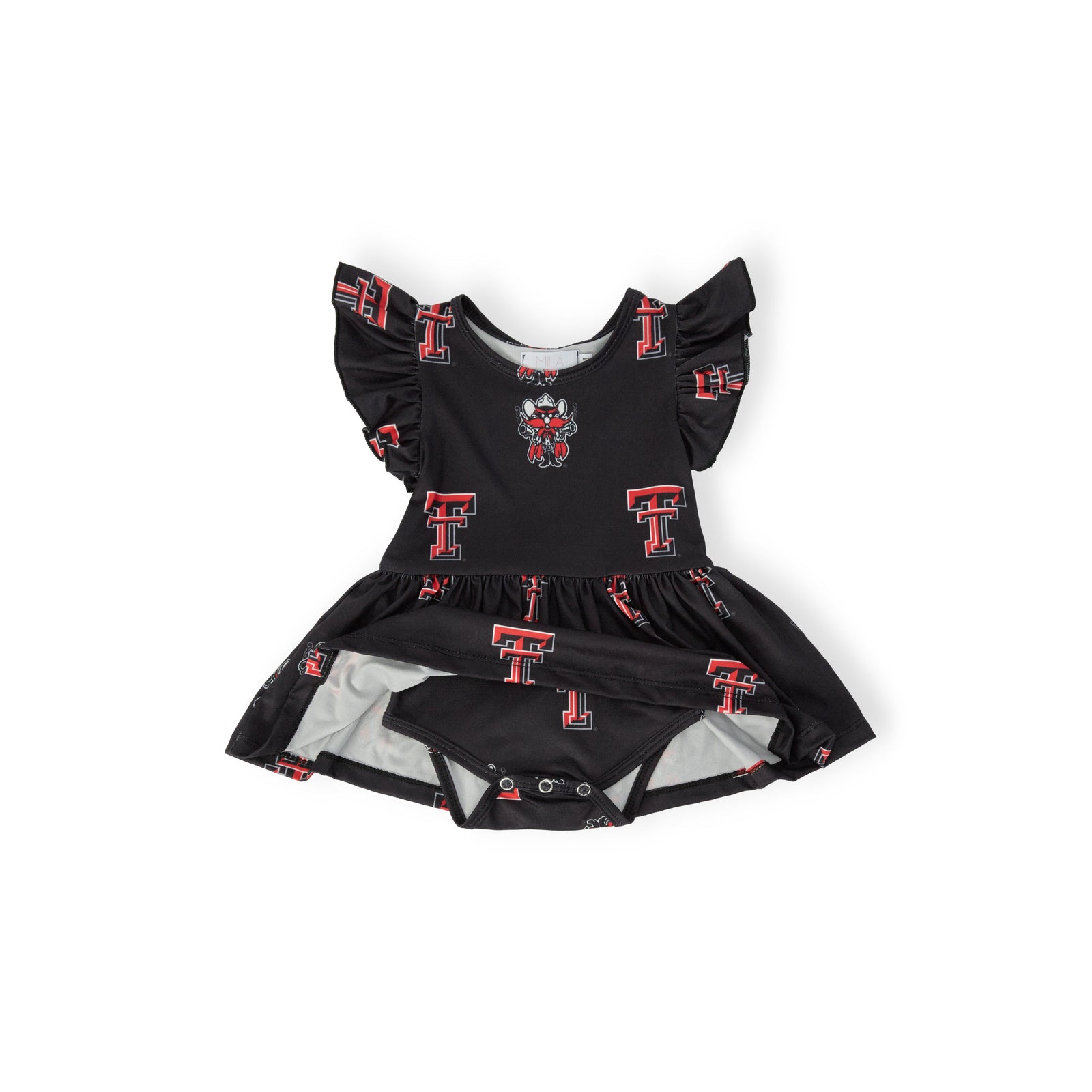 Texas Tech Black Raider Red Flutter Twirl Bodysuit