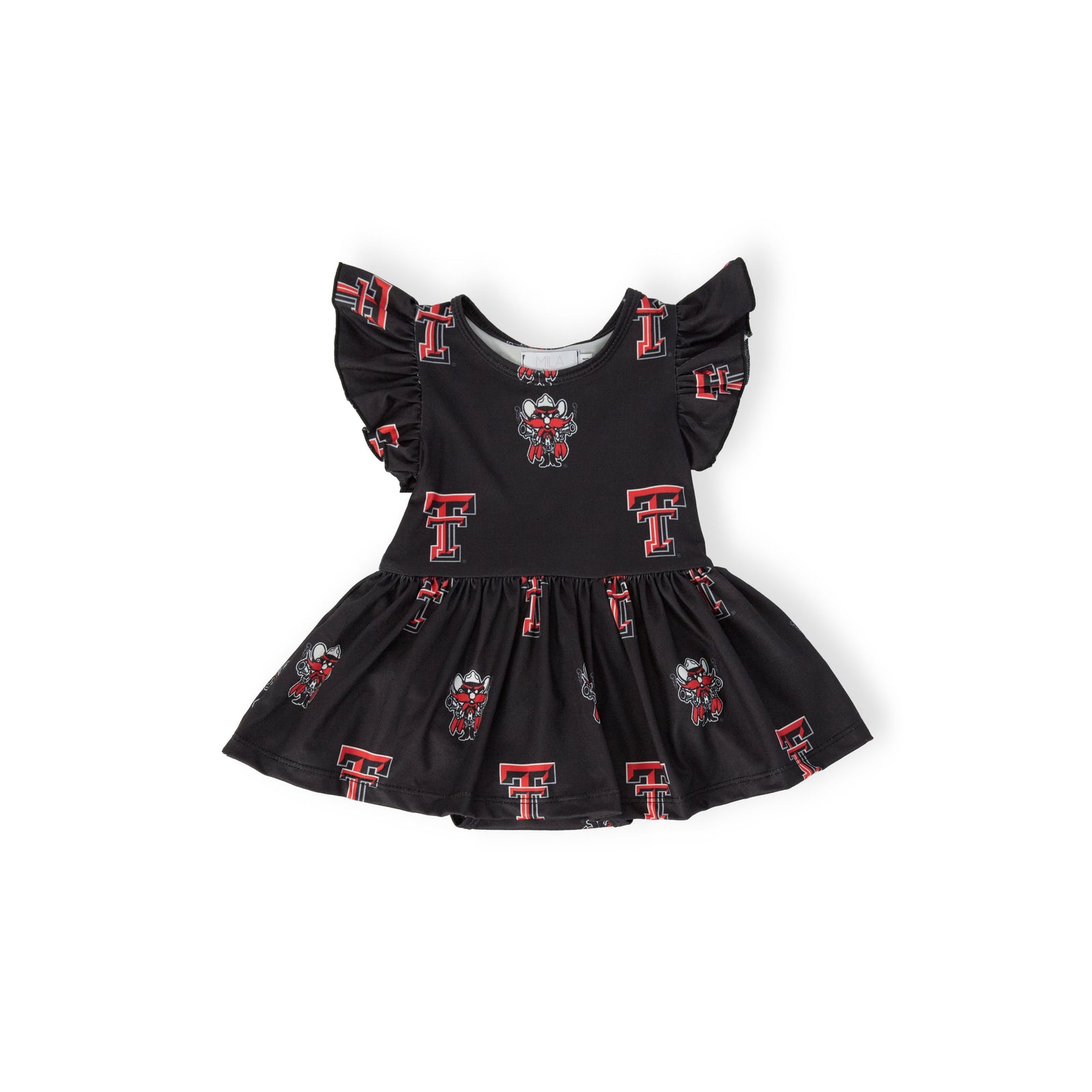 Texas Tech Black Raider Red Flutter Twirl Bodysuit