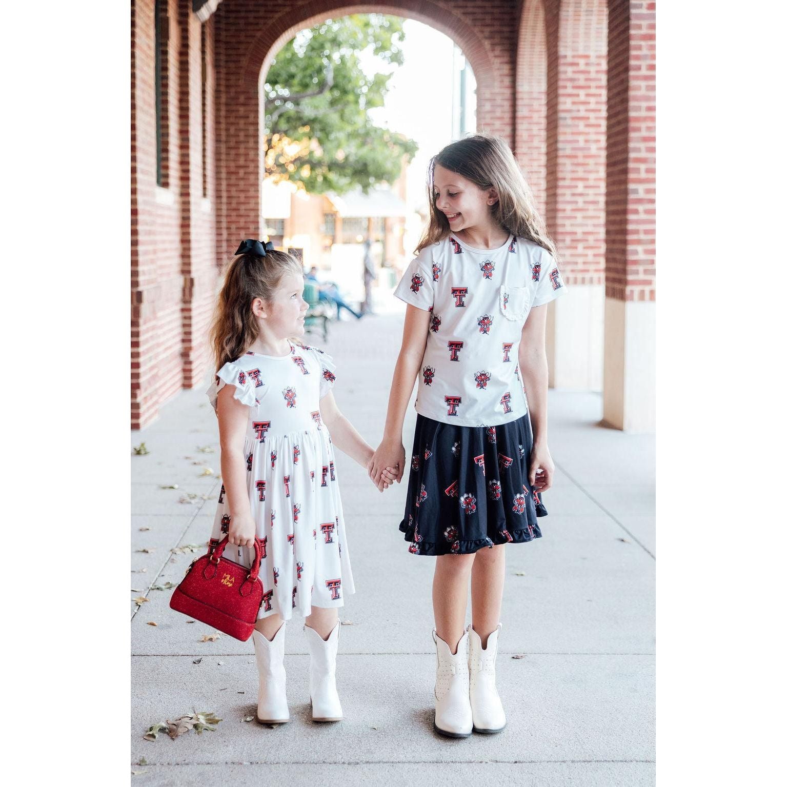 Texas Tech White Raider Red Flutter Twirl Dress