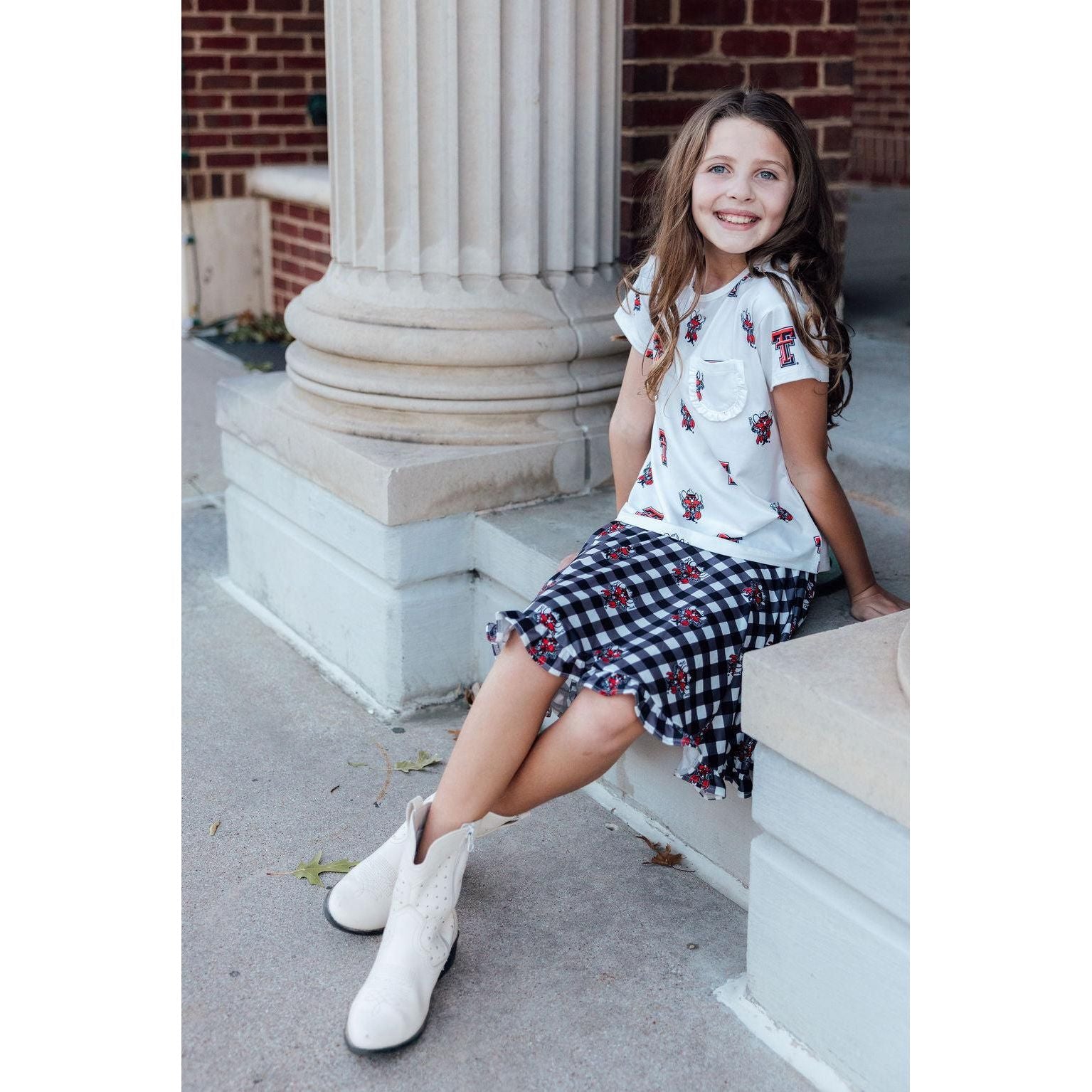 Texas Tech Plaid Raider Red Twirl Skort