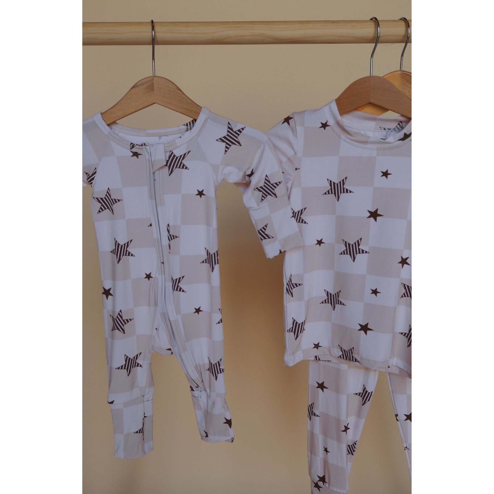 Checker Stripe Stars Bamboo Pjs