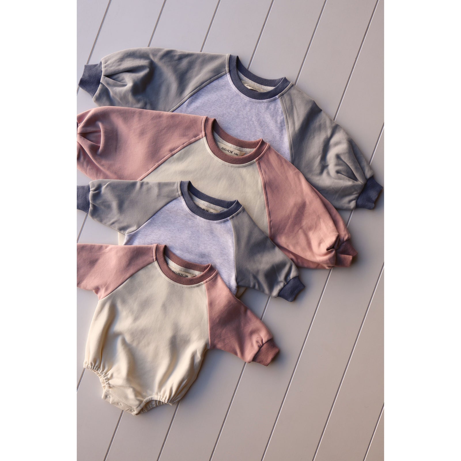Color Block Crew Neck/ Bubble Onesie