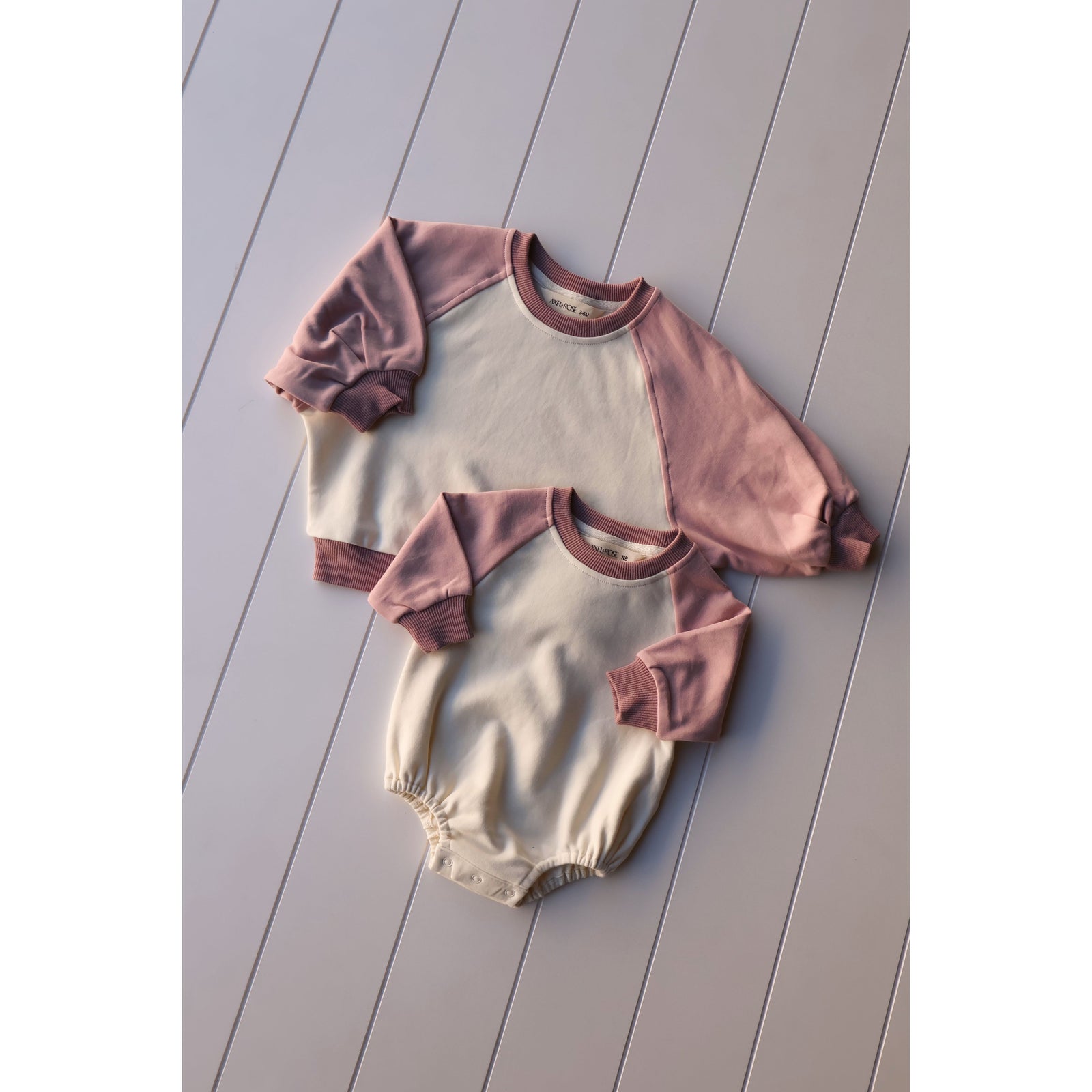 Color Block Crew Neck/ Bubble Onesie