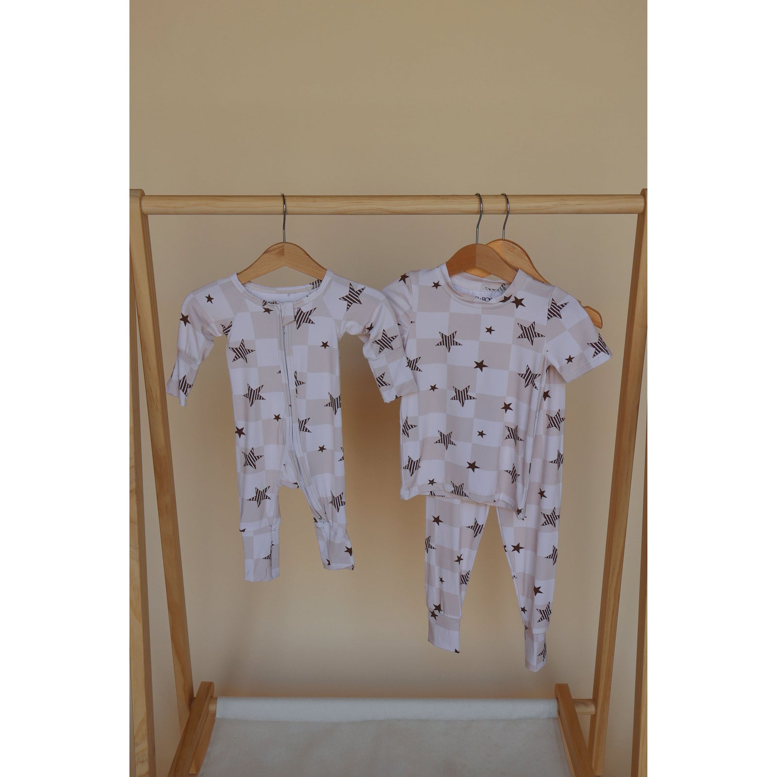 Checker Stripe Stars Bamboo Pjs