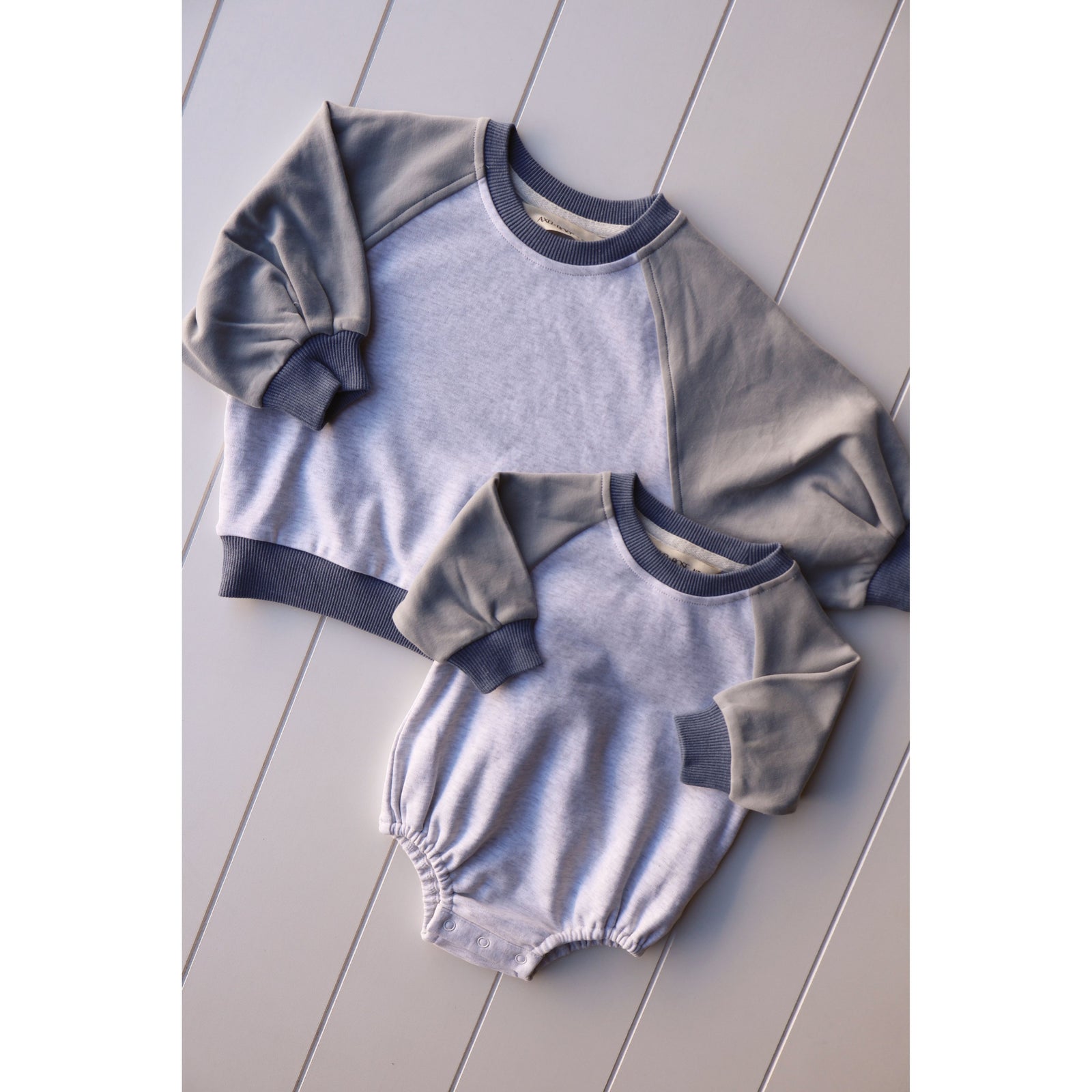Color Block Crew Neck/ Bubble Onesie