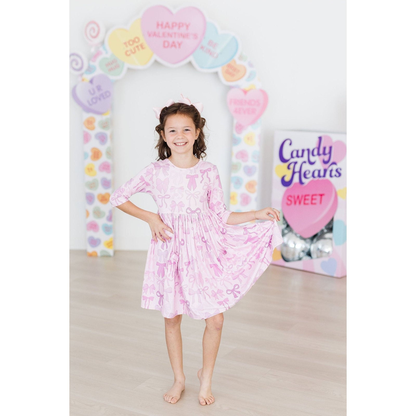Twinkle Ties 3/4 Sleeve Pocket Twirl Dress