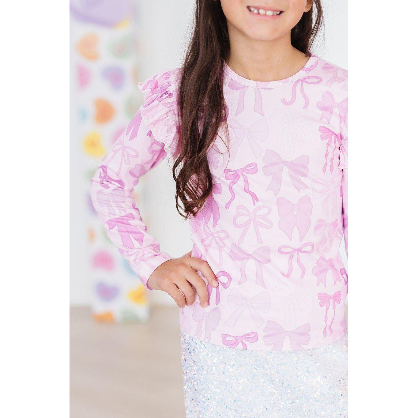 Twinkle Ties L/S Ruffle Tee