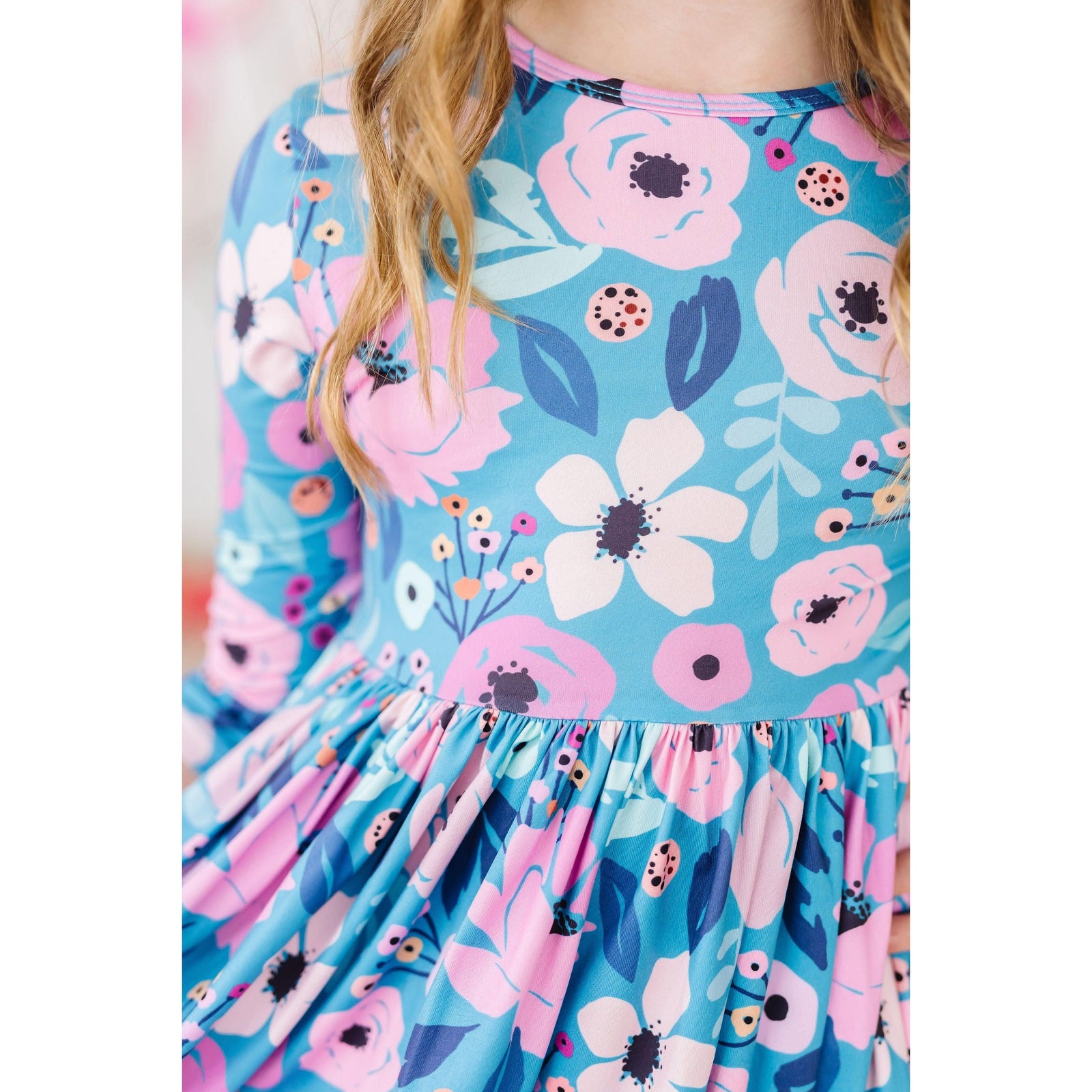 Twirling in Teal 3/4 Sleeve Pocket Twirl Dress