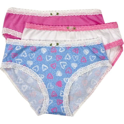 girls underwear set | denim hearts
