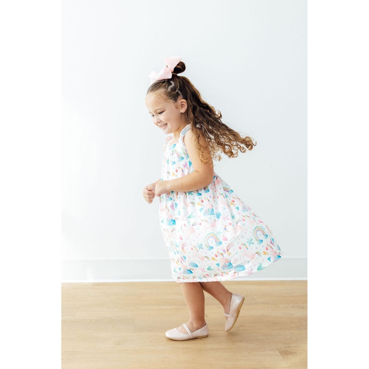 Unicorn Kisses Ruffle Cross Back Dress