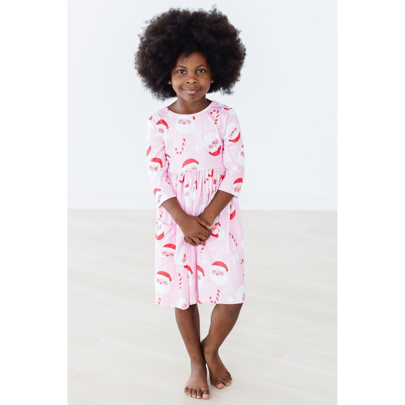 Jingle Bells 3/4 Sleeve Pocket Twirl Dress
