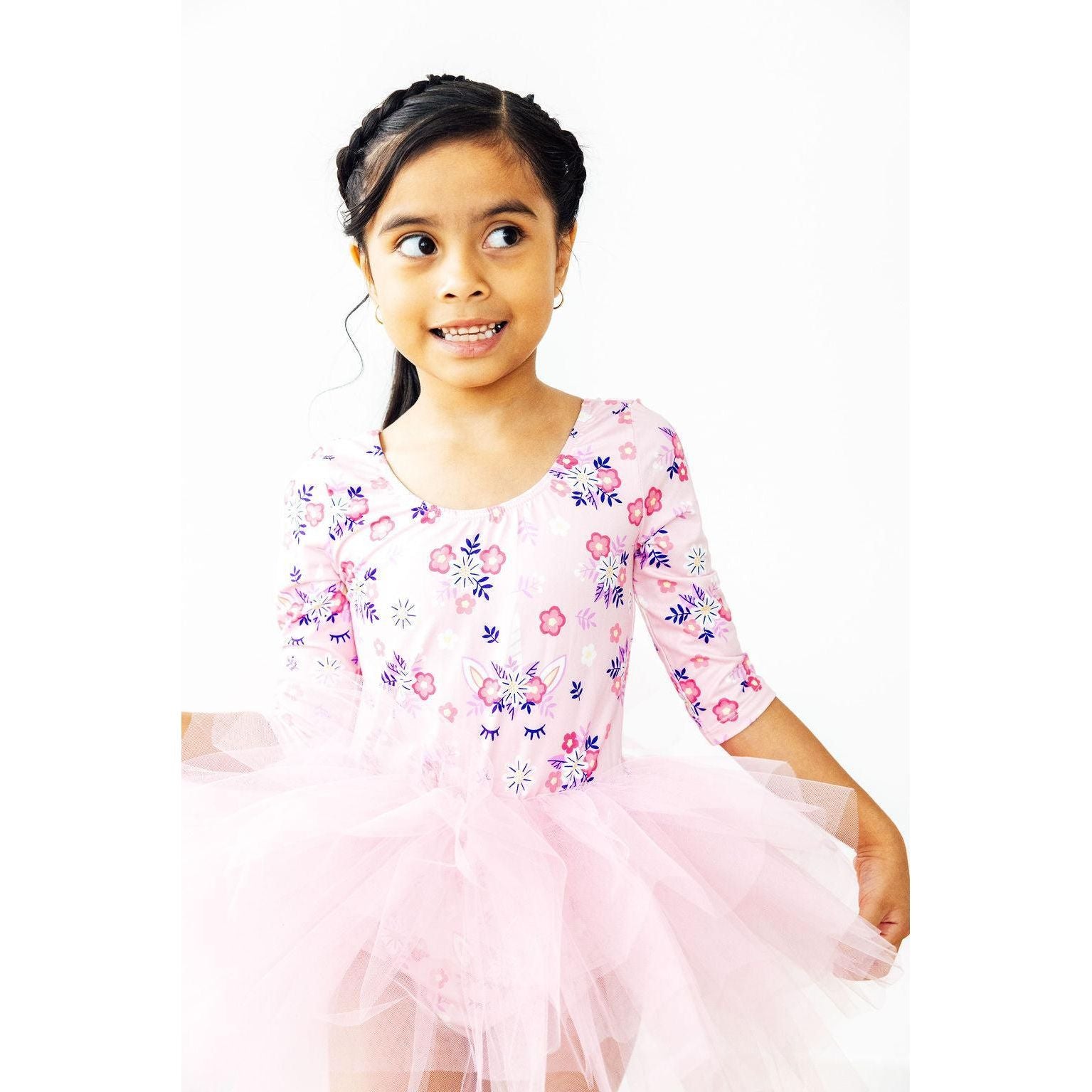 Retro Daydream 3/4 Sleeve Tutu Leotard