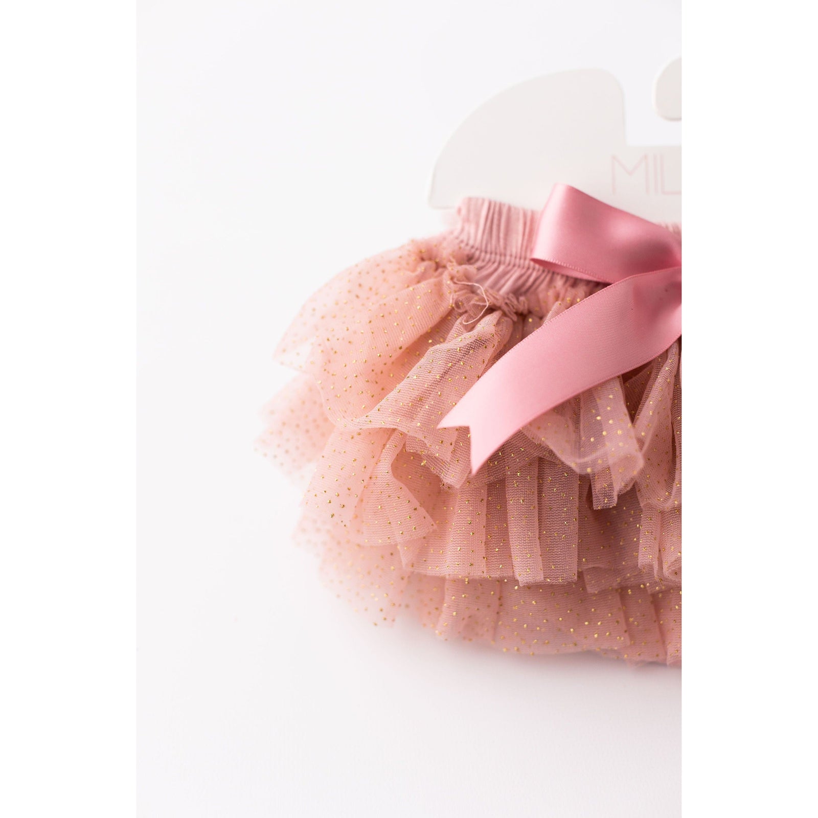 Vintage Pink & Gold Glitter Ruffle Tutu Bloomer