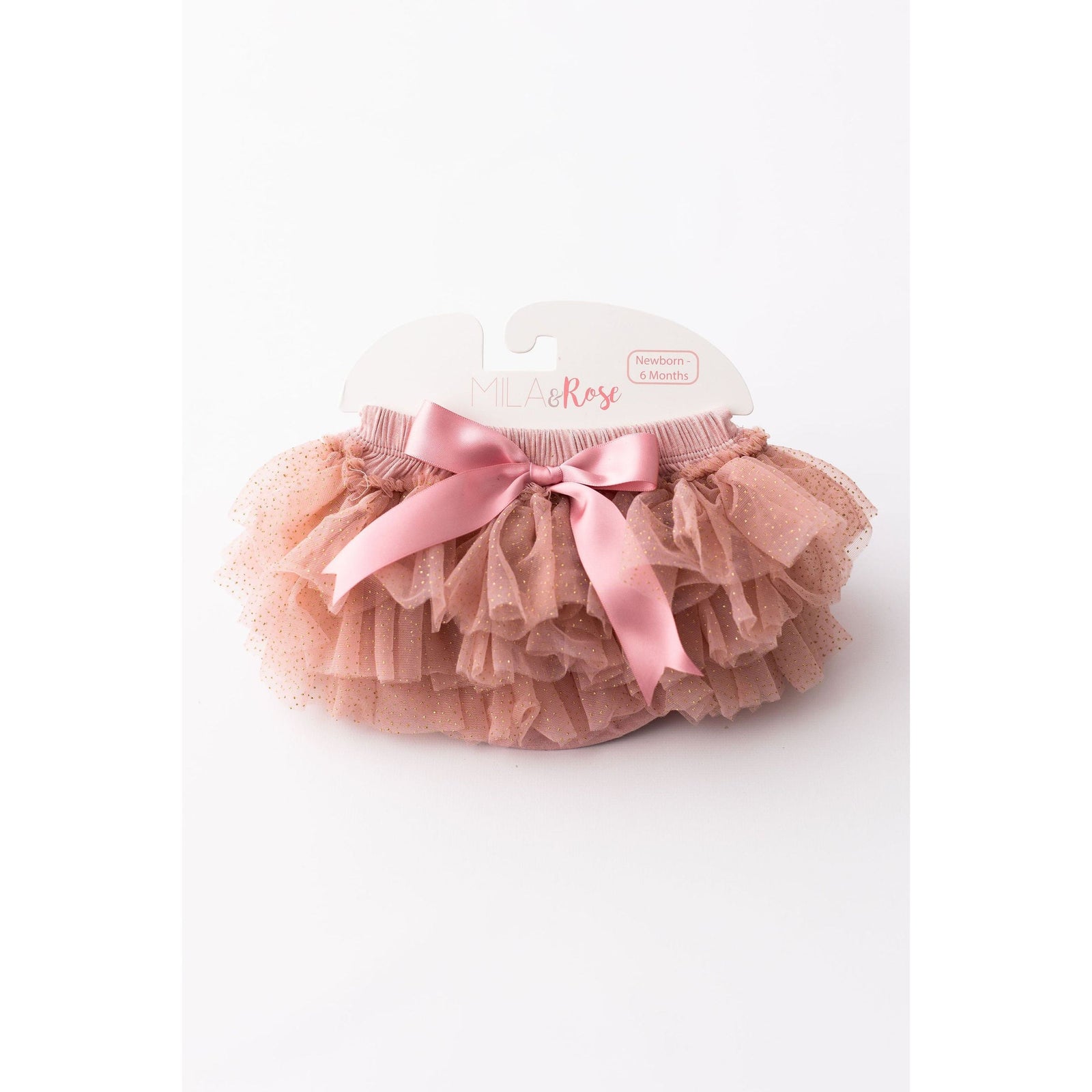 Vintage Pink & Gold Glitter Ruffle Tutu Bloomer