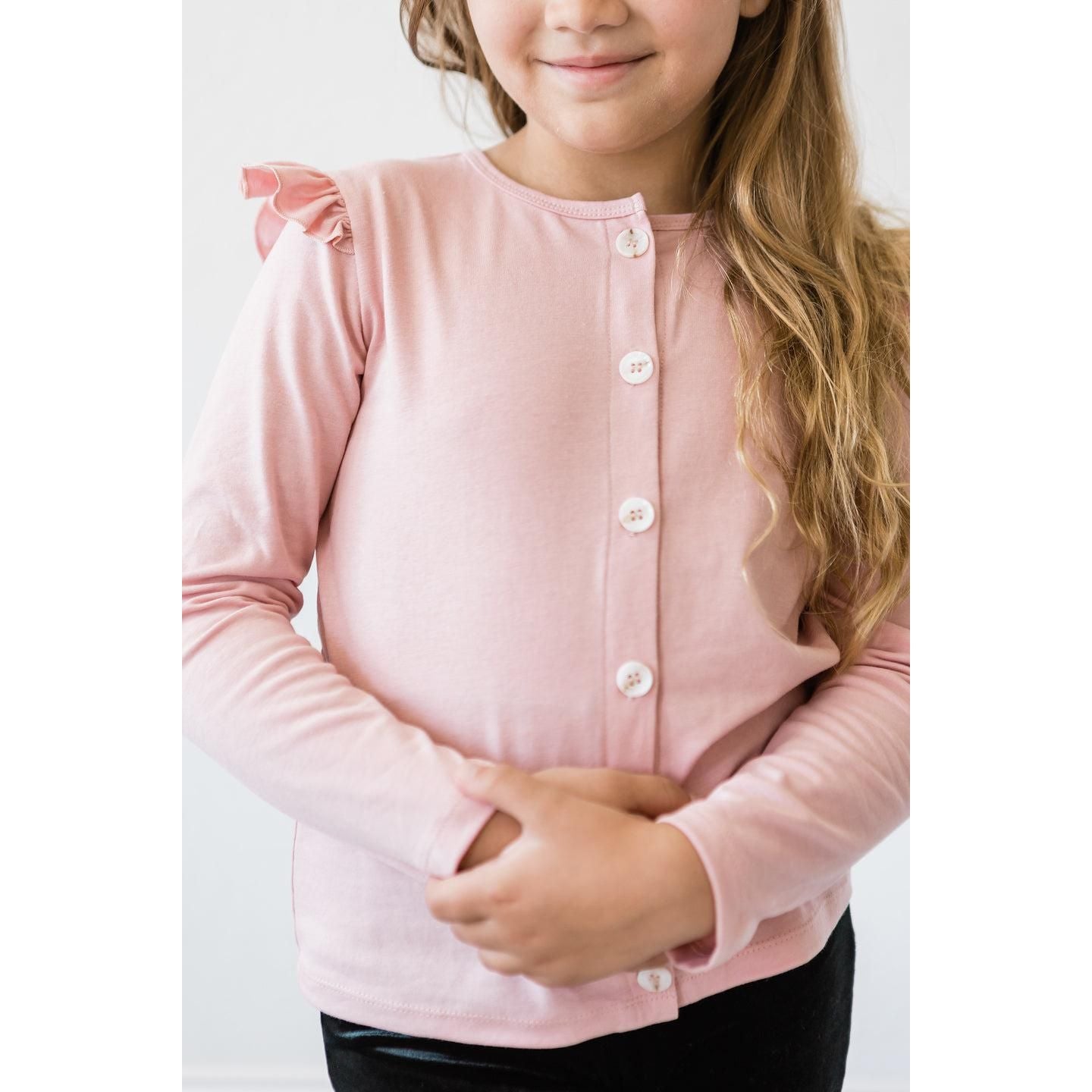 Vintage Pink Ruffle Cardigan