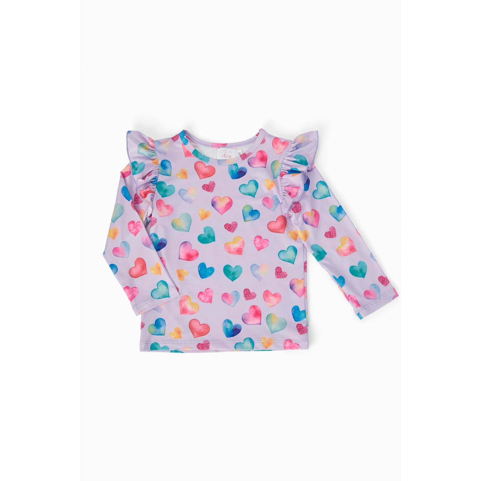 Watercolor Kisses L/S Ruffle Tee