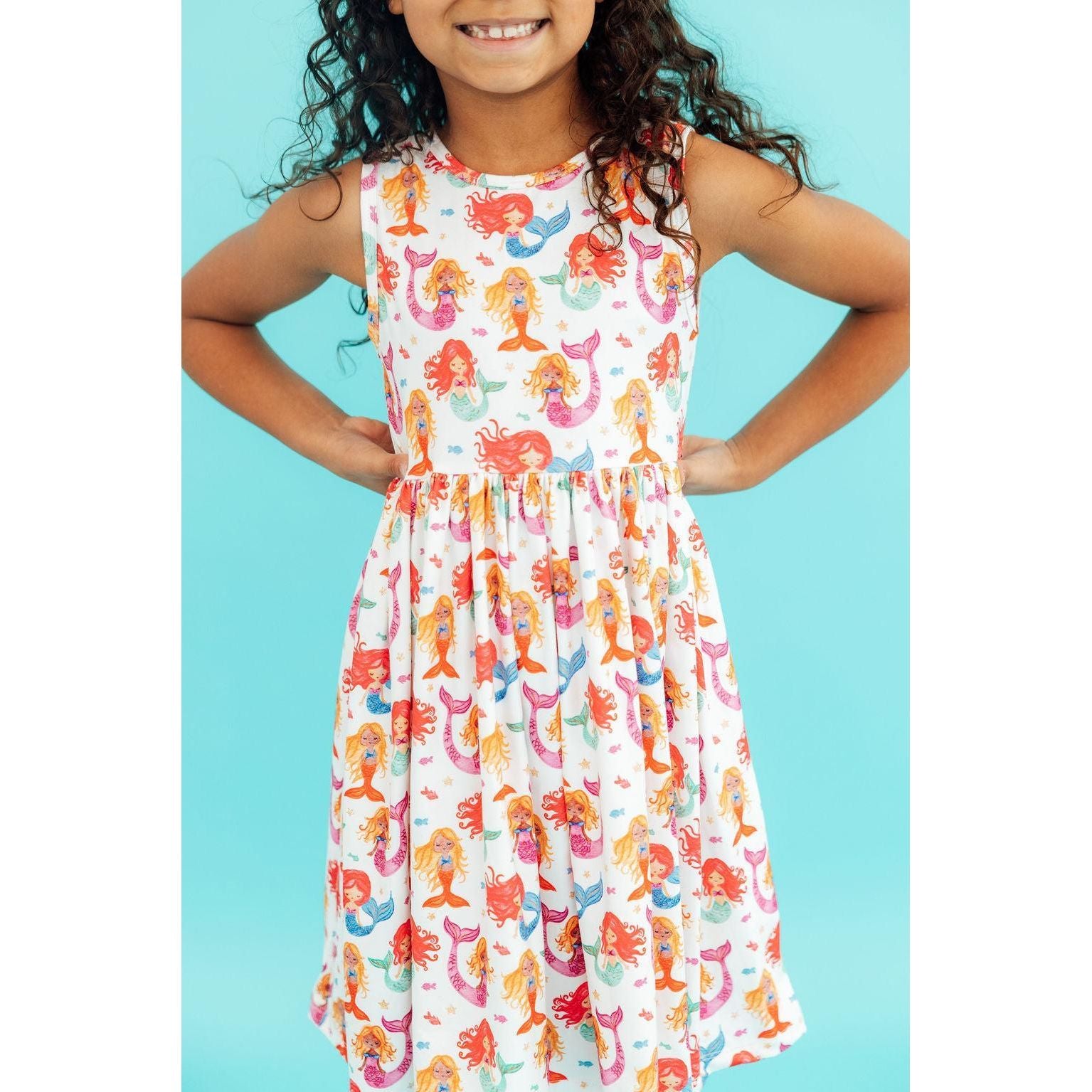 Watercolor Mermaids Tank Twirl Dress