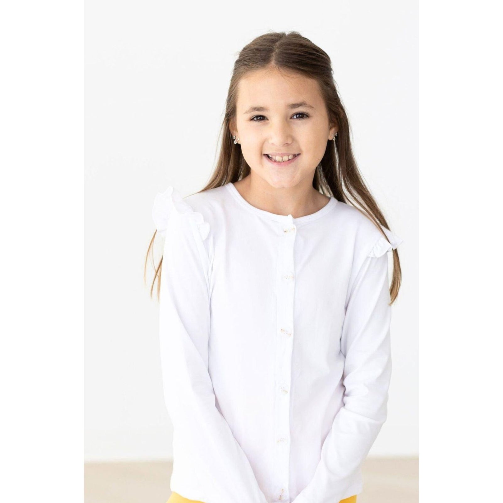 White Ruffle Cardigan