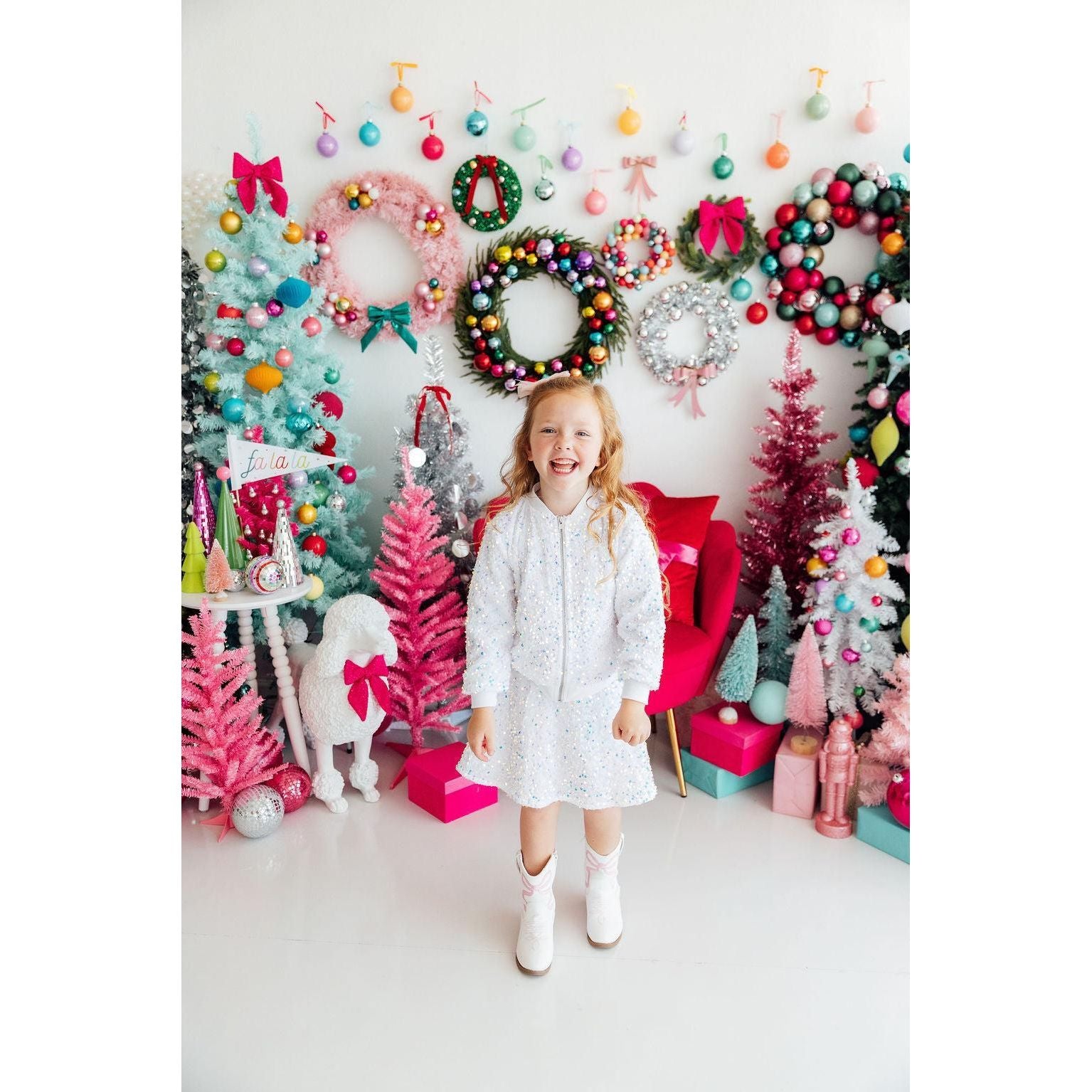 White Velvet Sequin Twirl Skort