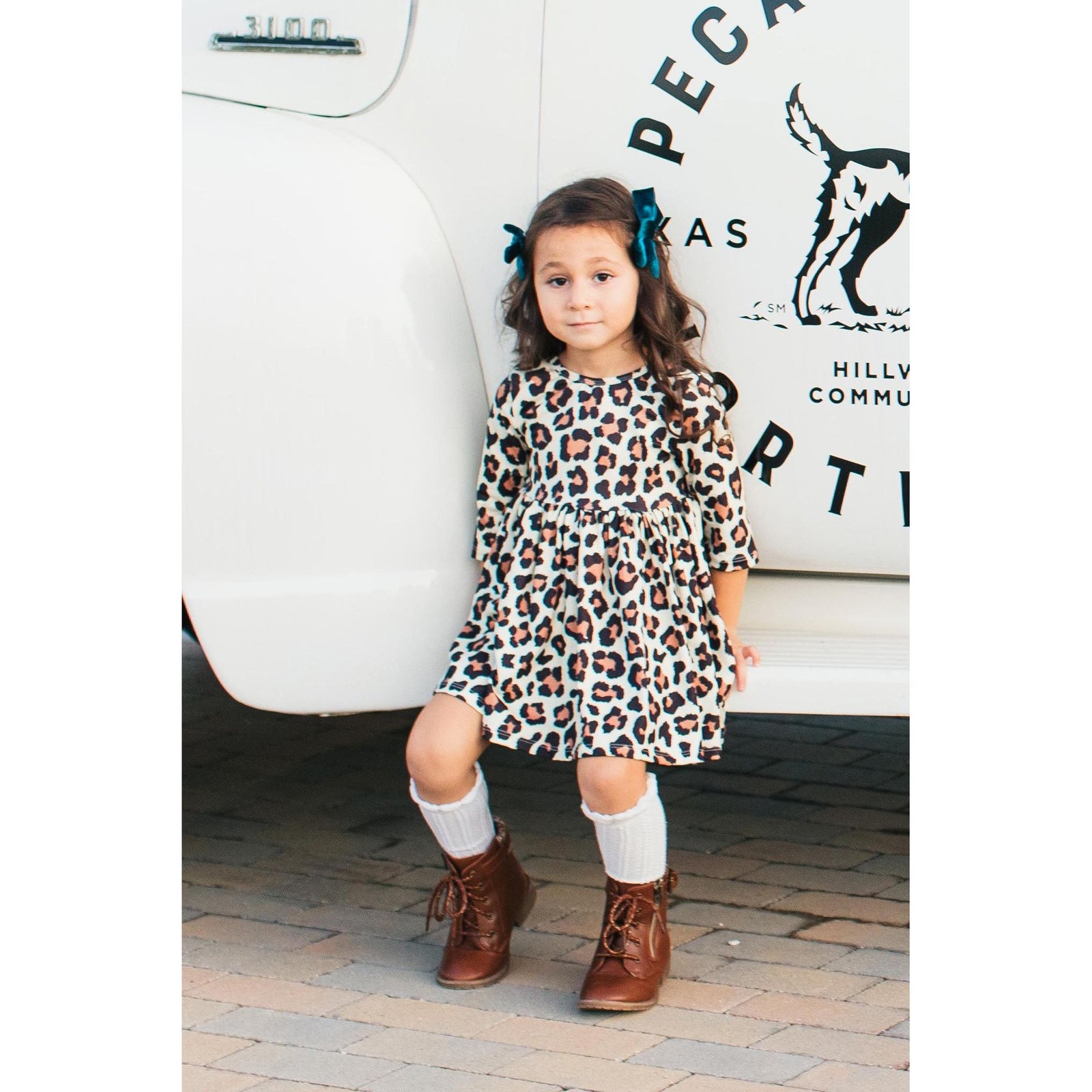 Wild One 3/4 Sleeve Pocket Twirl Dress