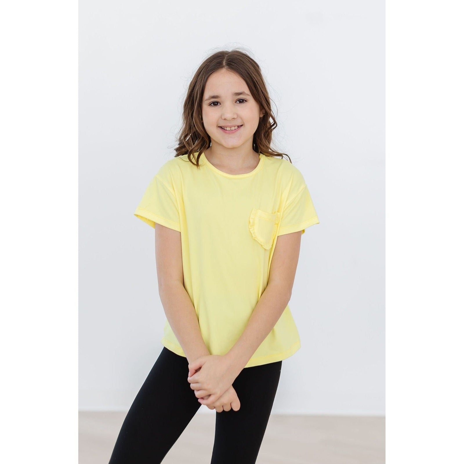 Yellow Ruffle Pocket Tee