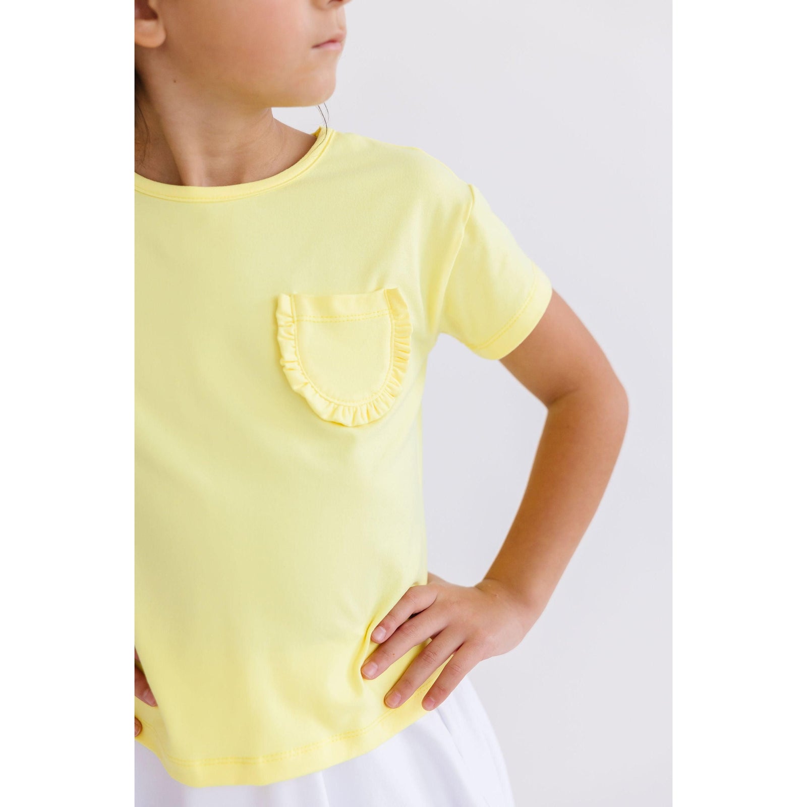 Yellow Ruffle Pocket Tee