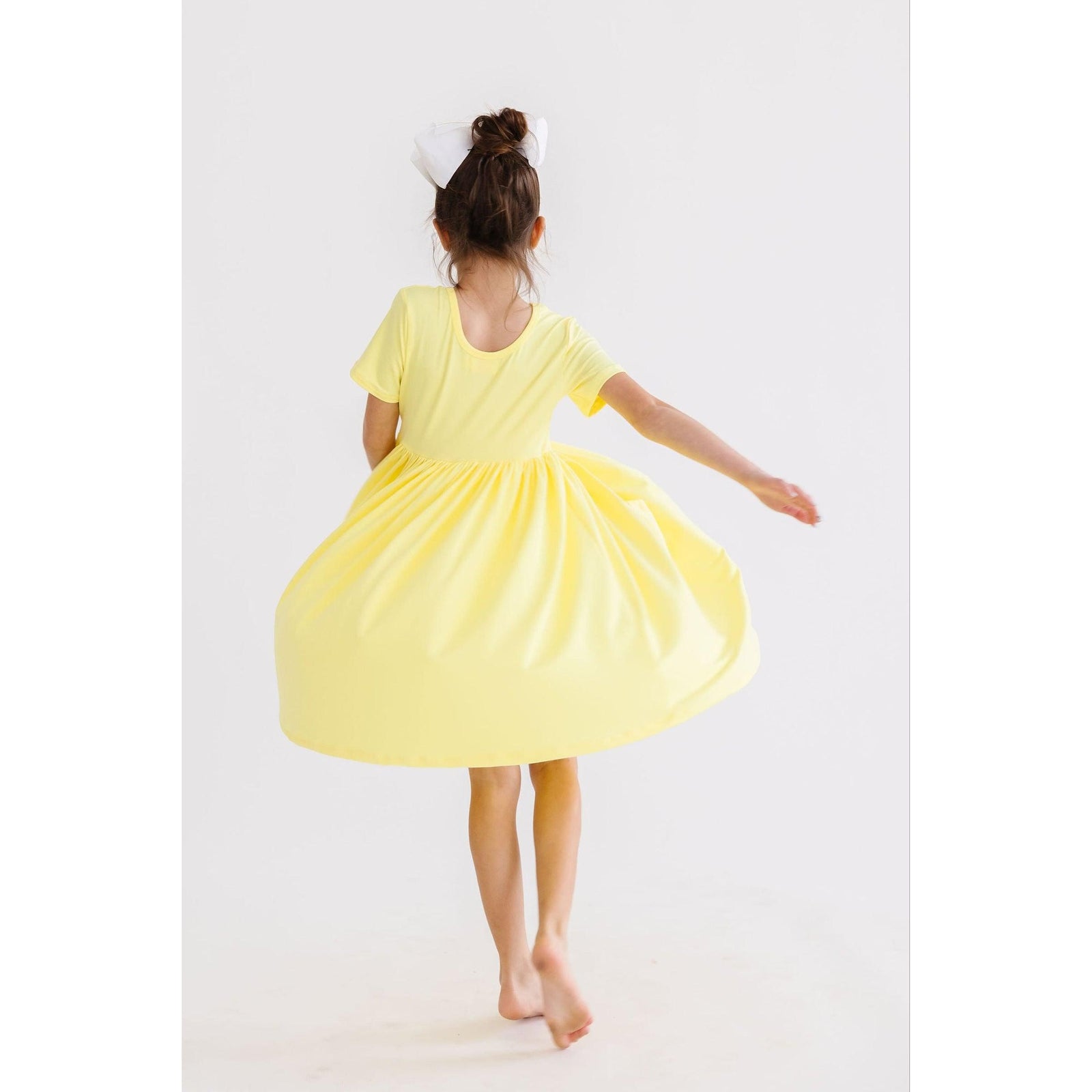 Yellow S/S Pocket Twirl Dress