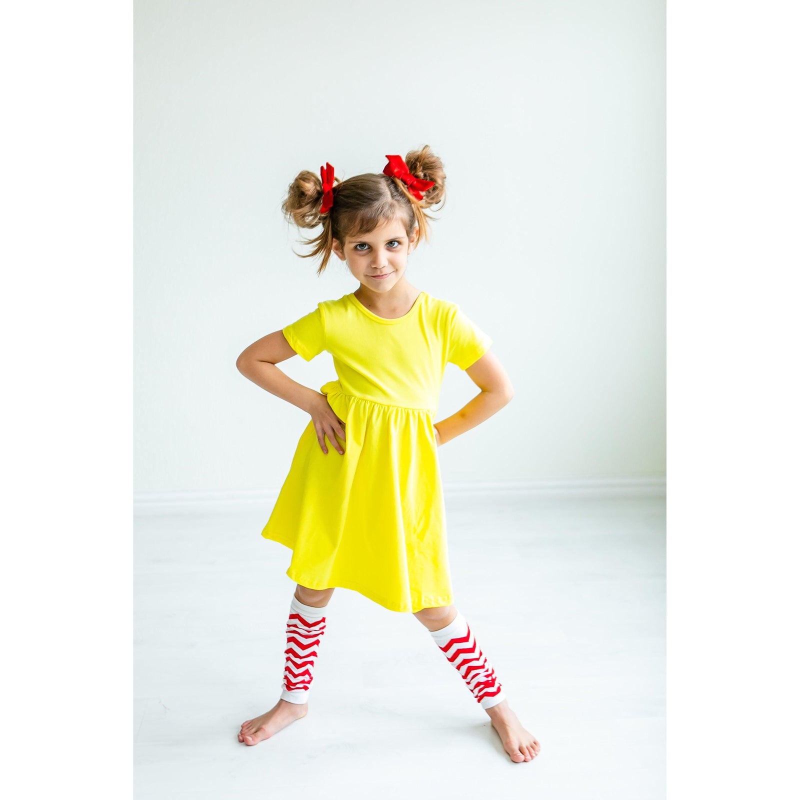 Yellow S/S Pocket Twirl Dress