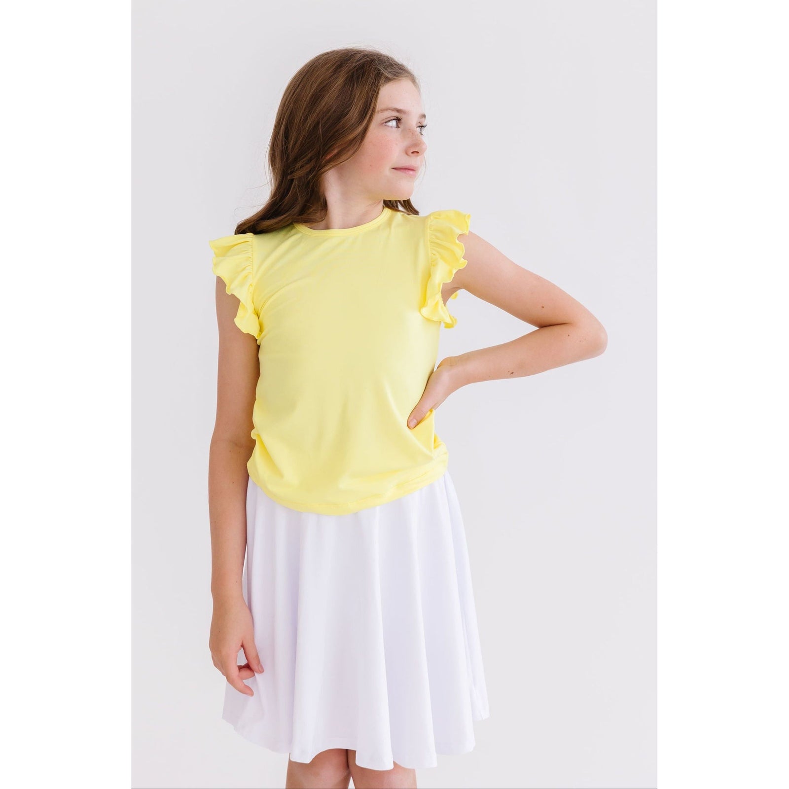 Yellow S/S Ruffle Tee
