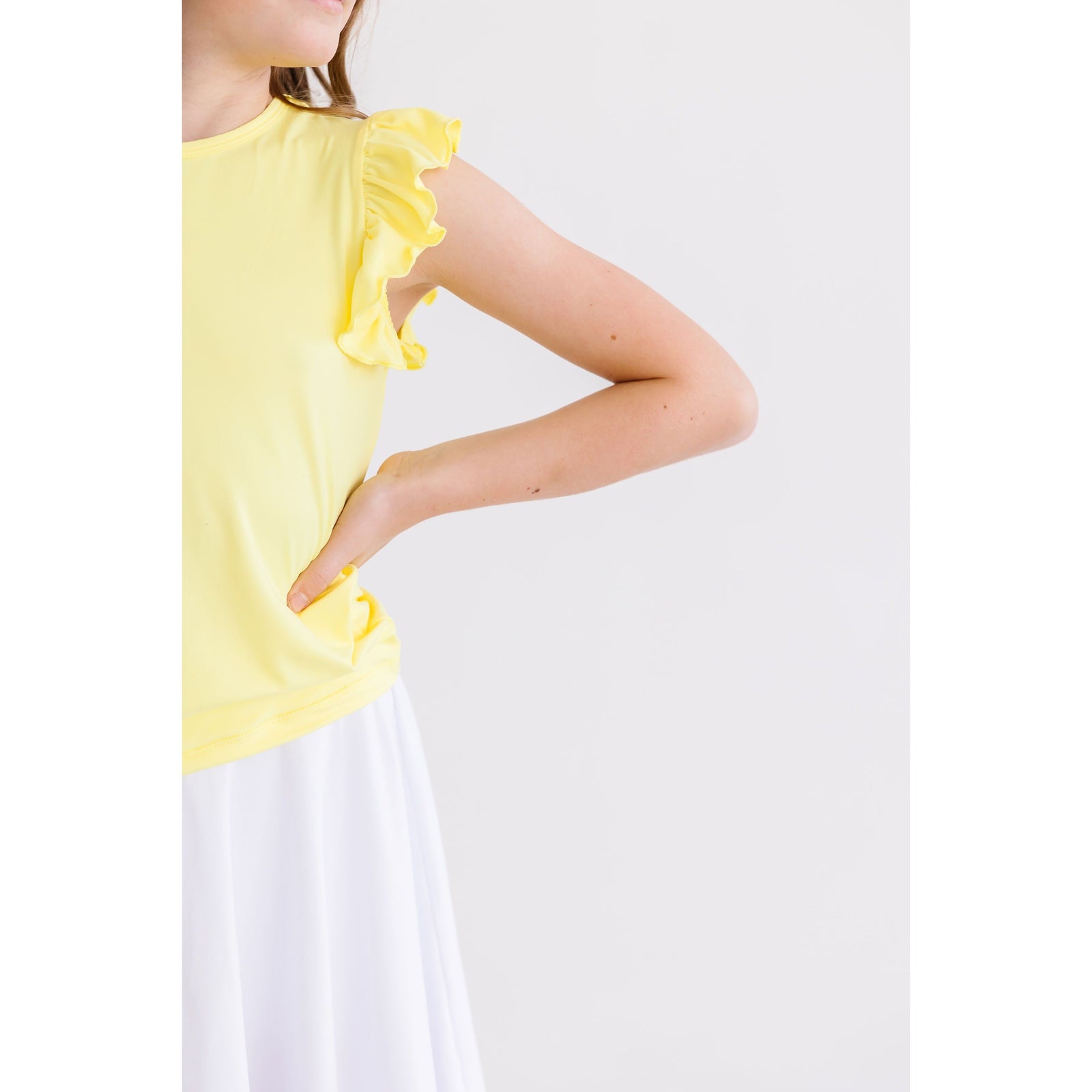 Yellow S/S Ruffle Tee