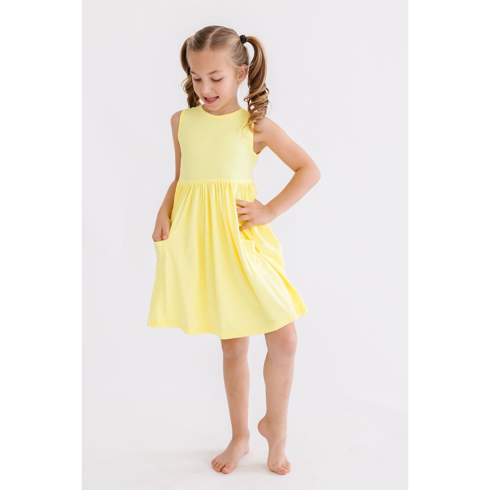 Yellow Tank Pocket Twirl Dress