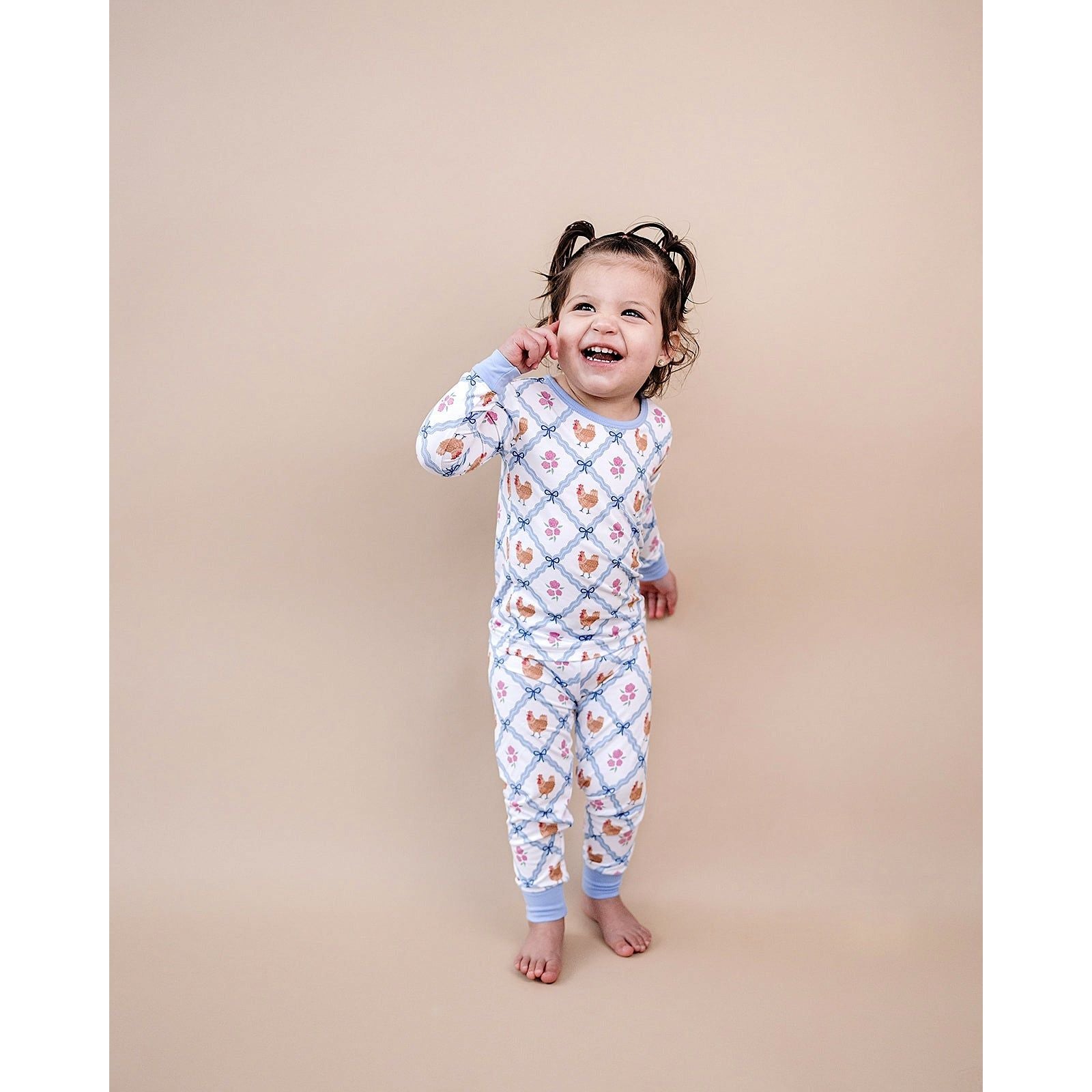 Bamboo Two Piece Set | Chickens & Flowers