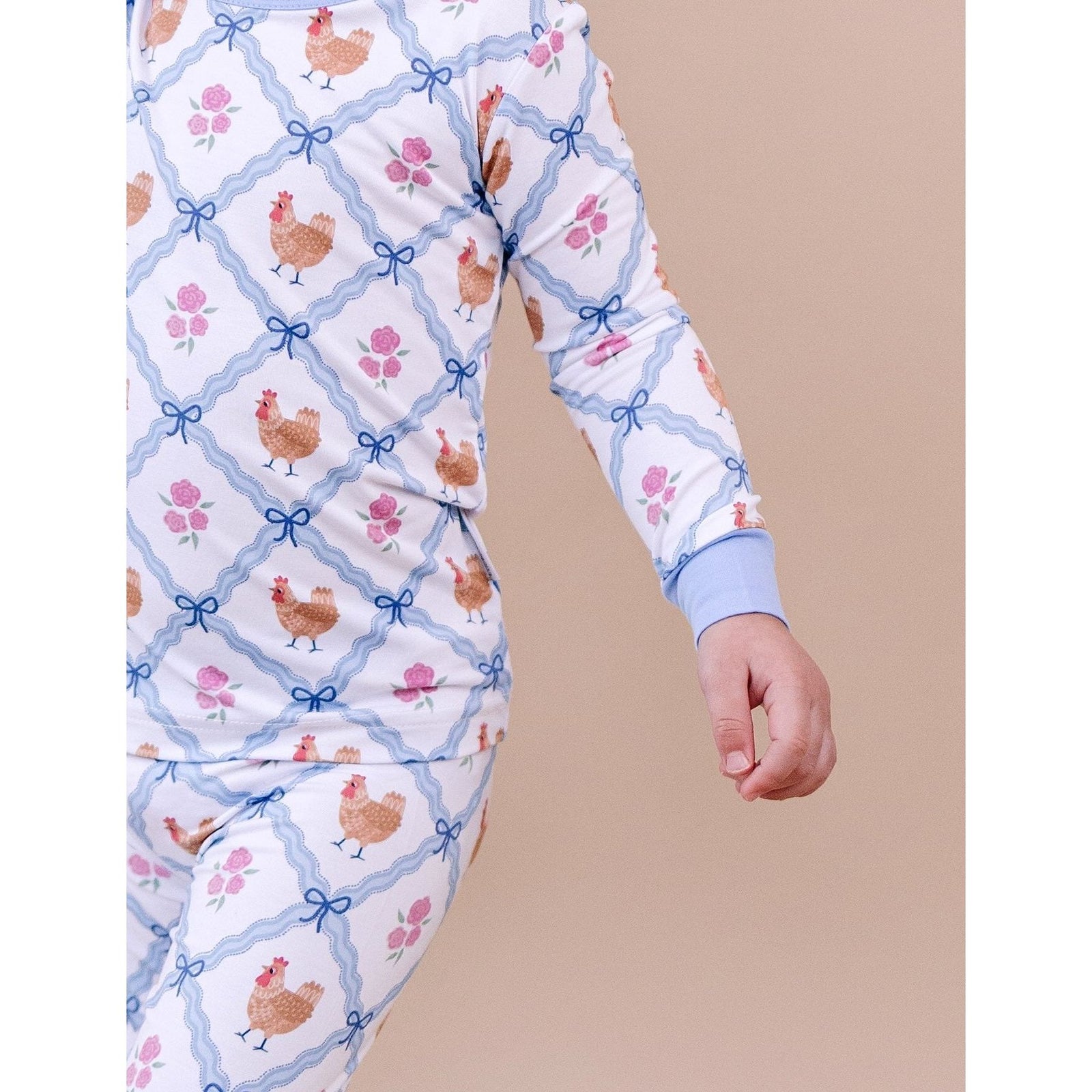 Bamboo Two Piece Set | Chickens & Flowers
