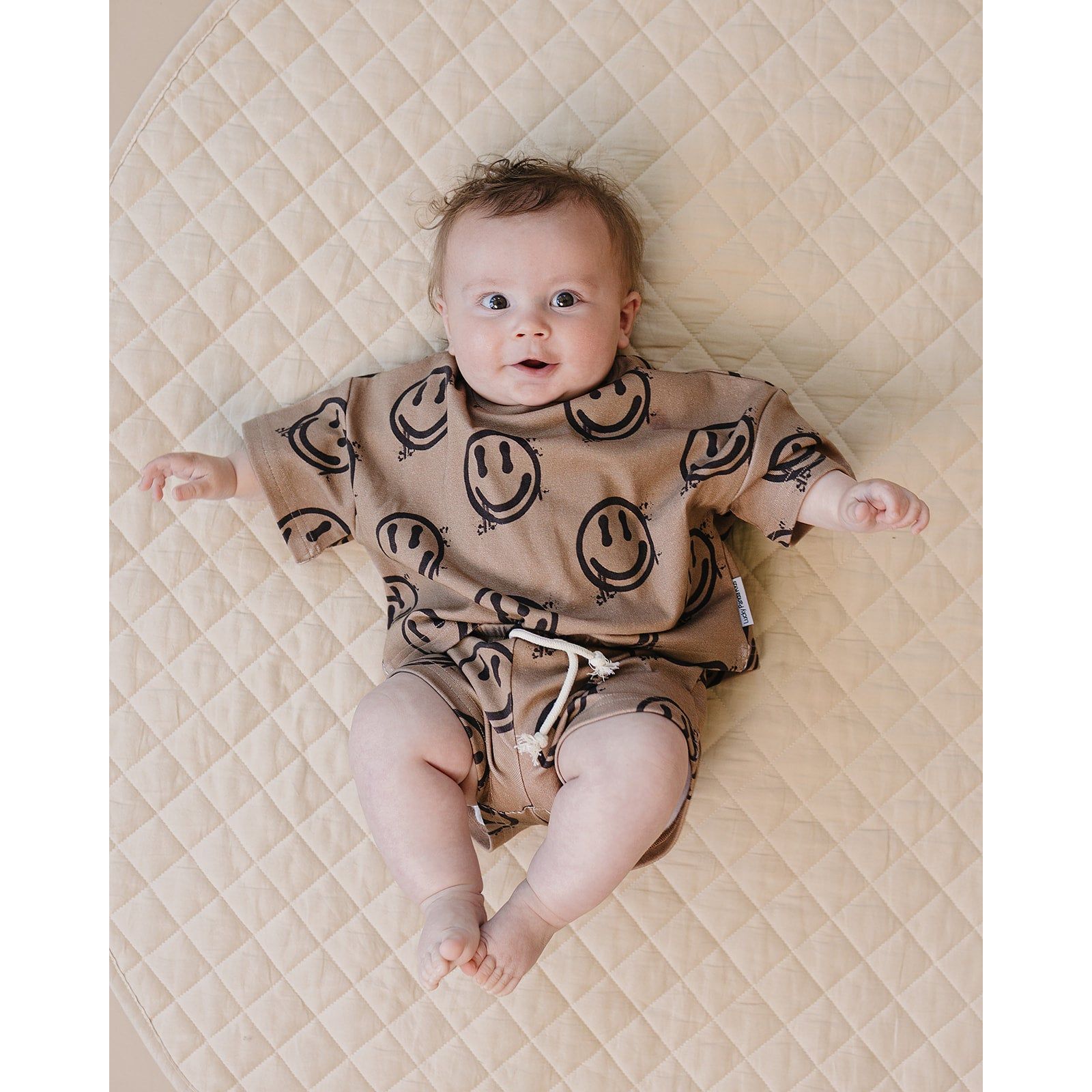 Shorts Set | Brown Smiley Face