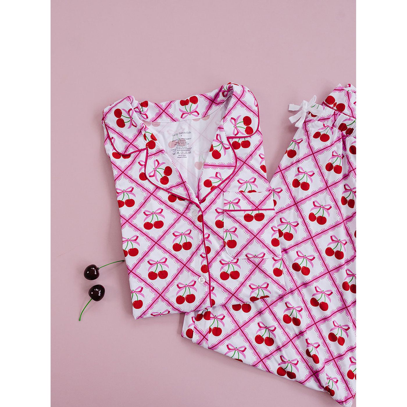 Bamboo Women's Pajamas | Cherry Bow