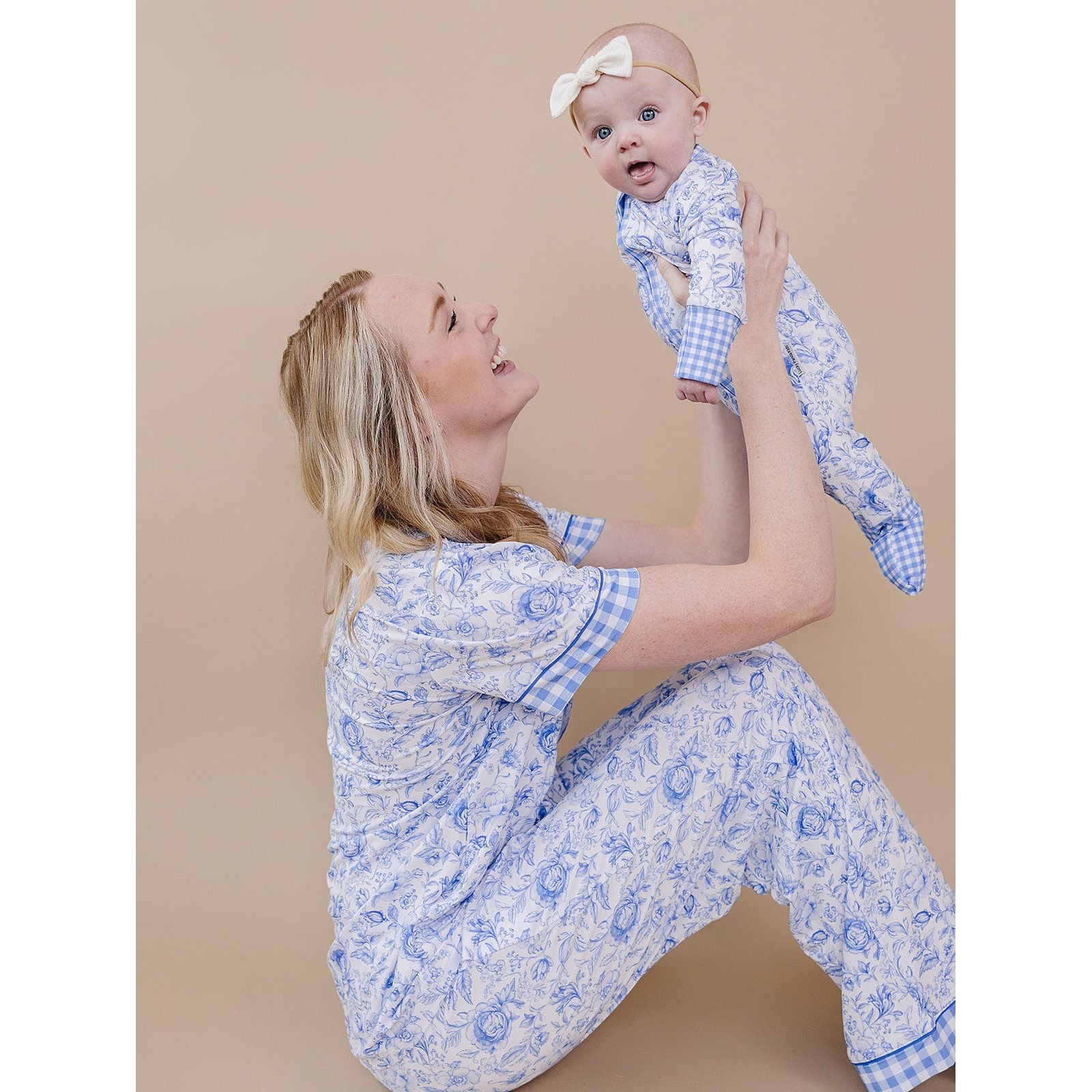 Bamboo Zip Romper | Blue Flowers